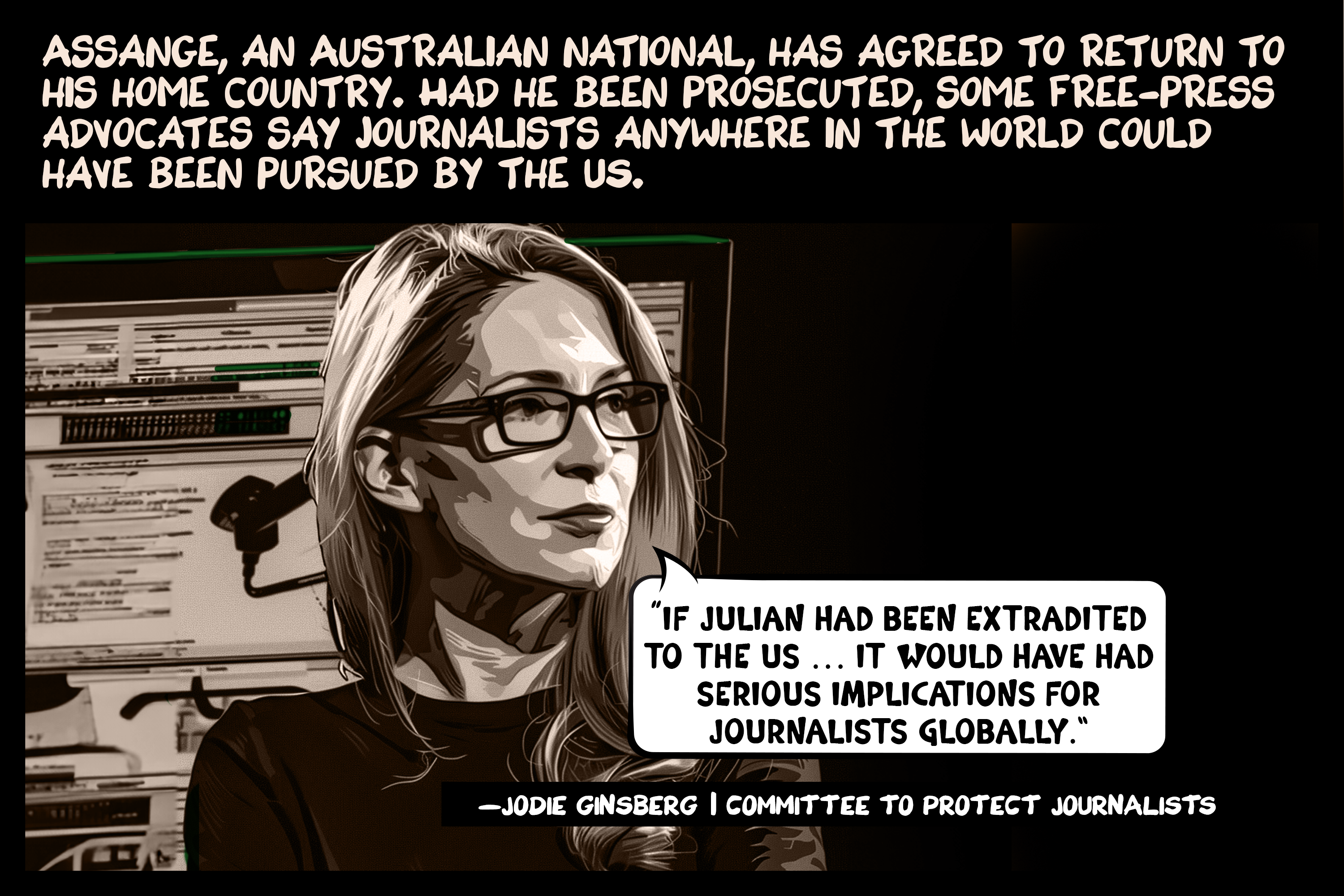 Assange, an Australian national, has agreed to return to his home country. Had he been prosecuted, some free-press advocates say journalists anywhere in the world could have been pursued by the US.