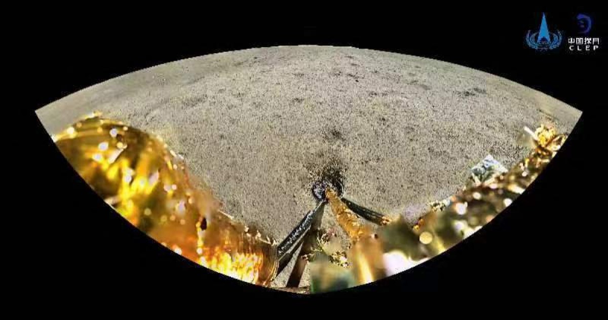 This undated handout photo taken by the China National Space Administration (CNSA) and released on June 4, 2024 shows a general view of of the surface of the moon that was shot by the panoramic camera attached to the Chang'e-6 lunar probe before it starts collecting samples.