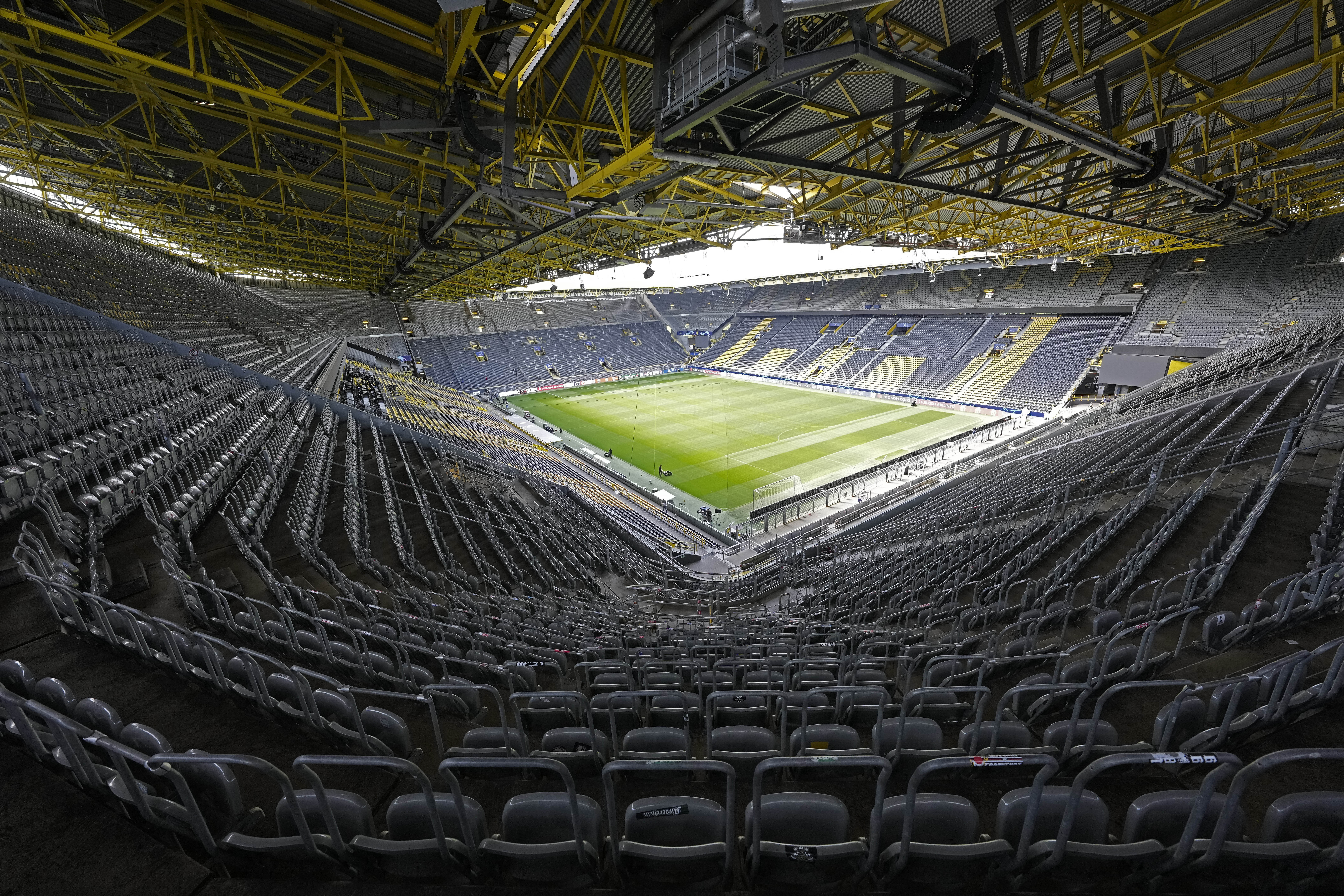 Interior view of football stadium.