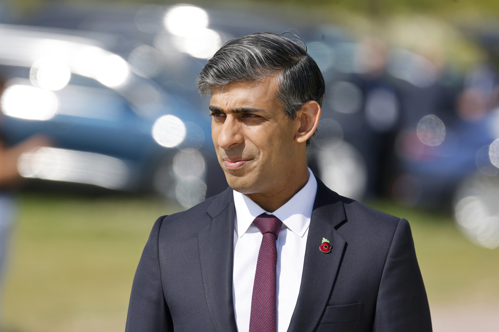 Britain's Prime Minister Rishi Sunak attends a commemorative ceremony marking the World War II D-Day Allied landings in Normandy