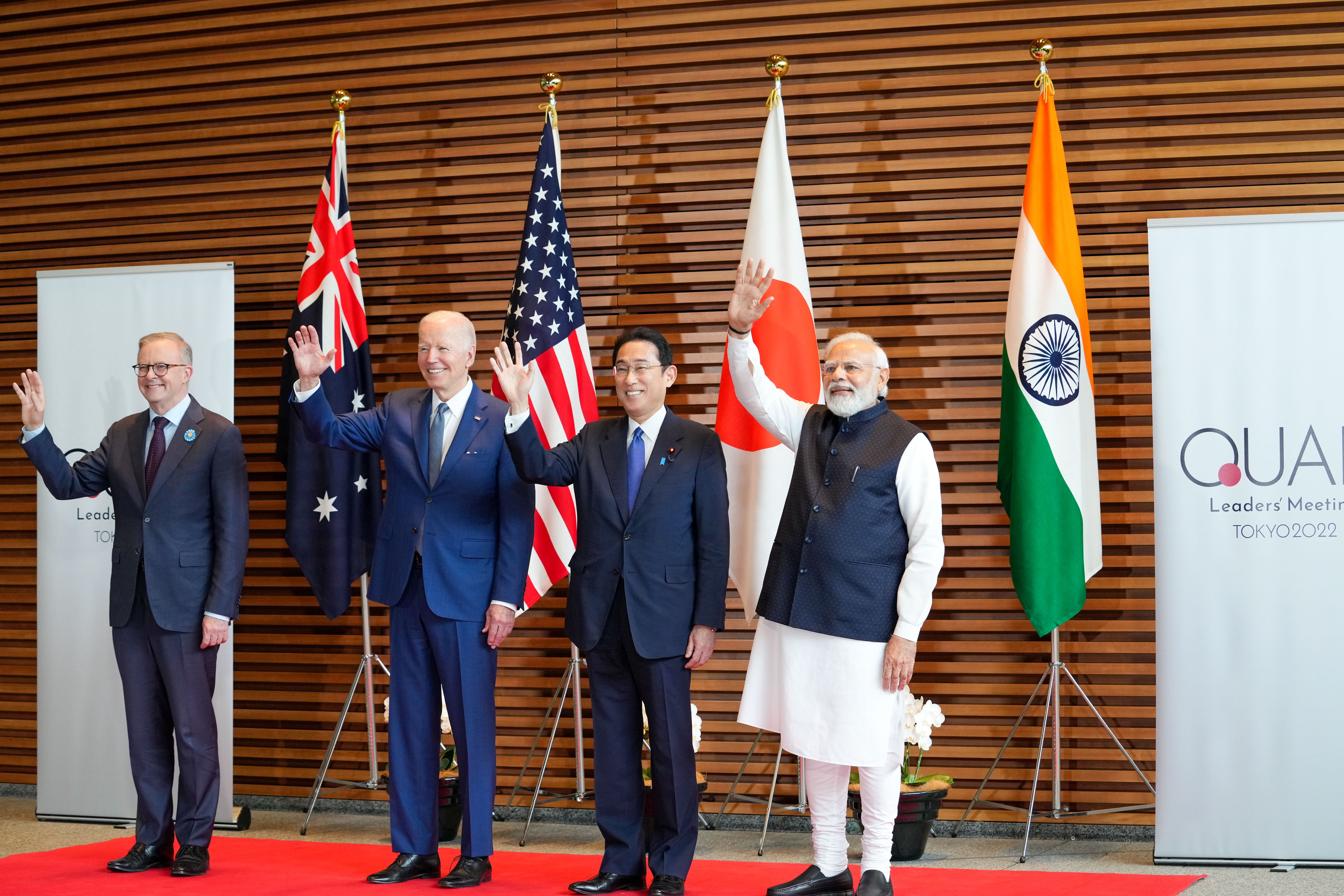 Leaders of the Quadrilateral Security Dialogue, or Quad attending a leaders summit in Japan in 2022.