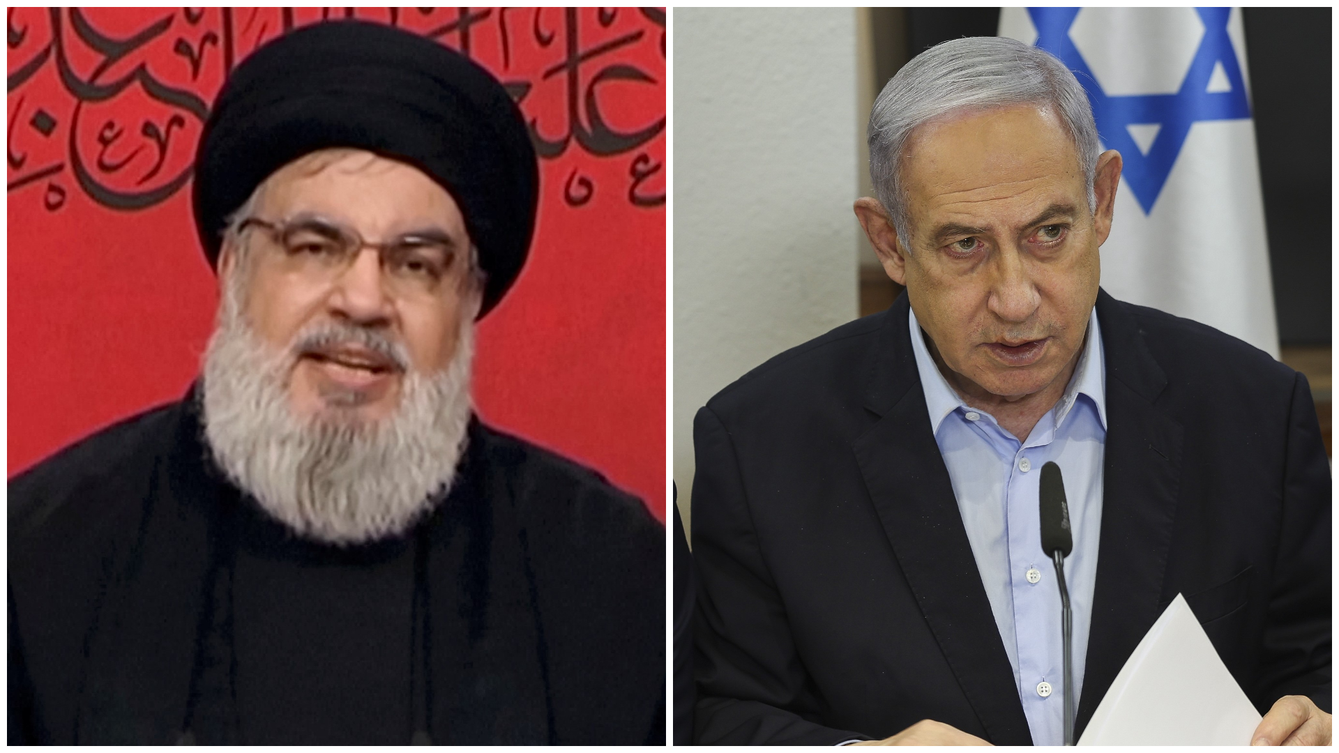 Hassan Nasrallah, Lebanon, Hezbollah, and Benjamin Netanyahu, Israel