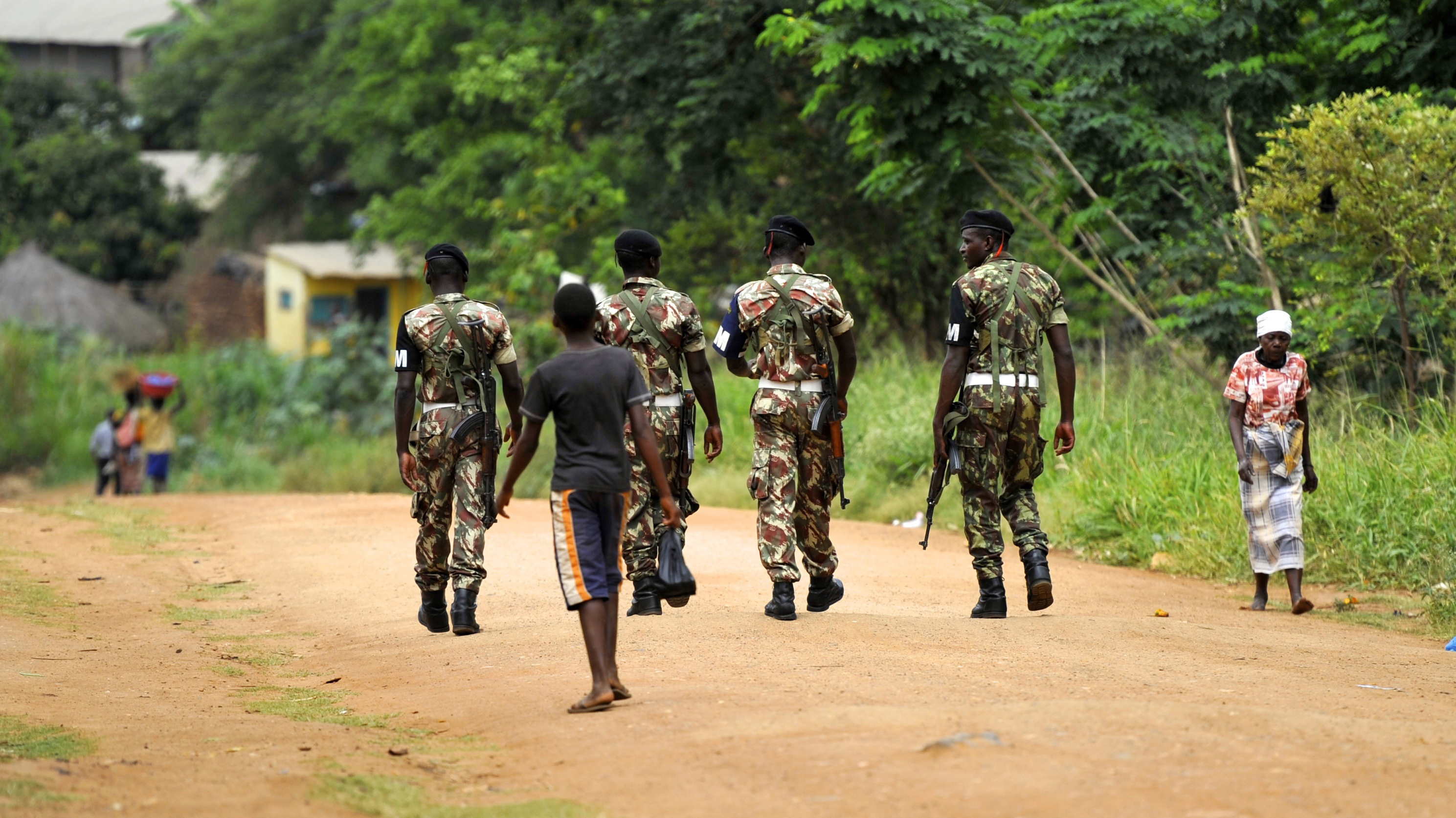 Military police in Gorongosa, Mozambique