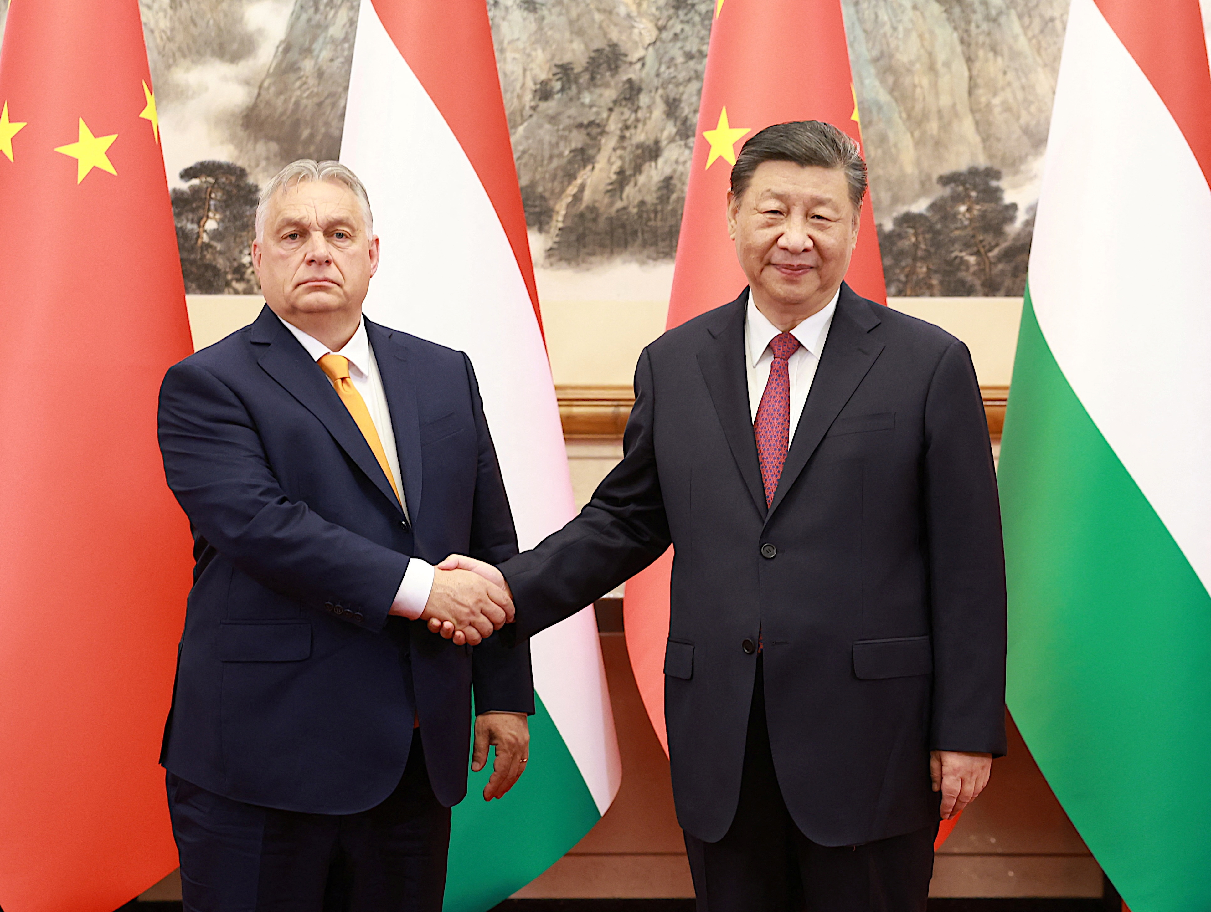 Chinese President Xi Jinping meets Hungary's Prime Minister Viktor Orban at the Diaoyutai State Guesthouse in Beijing, China July 8, 2024.