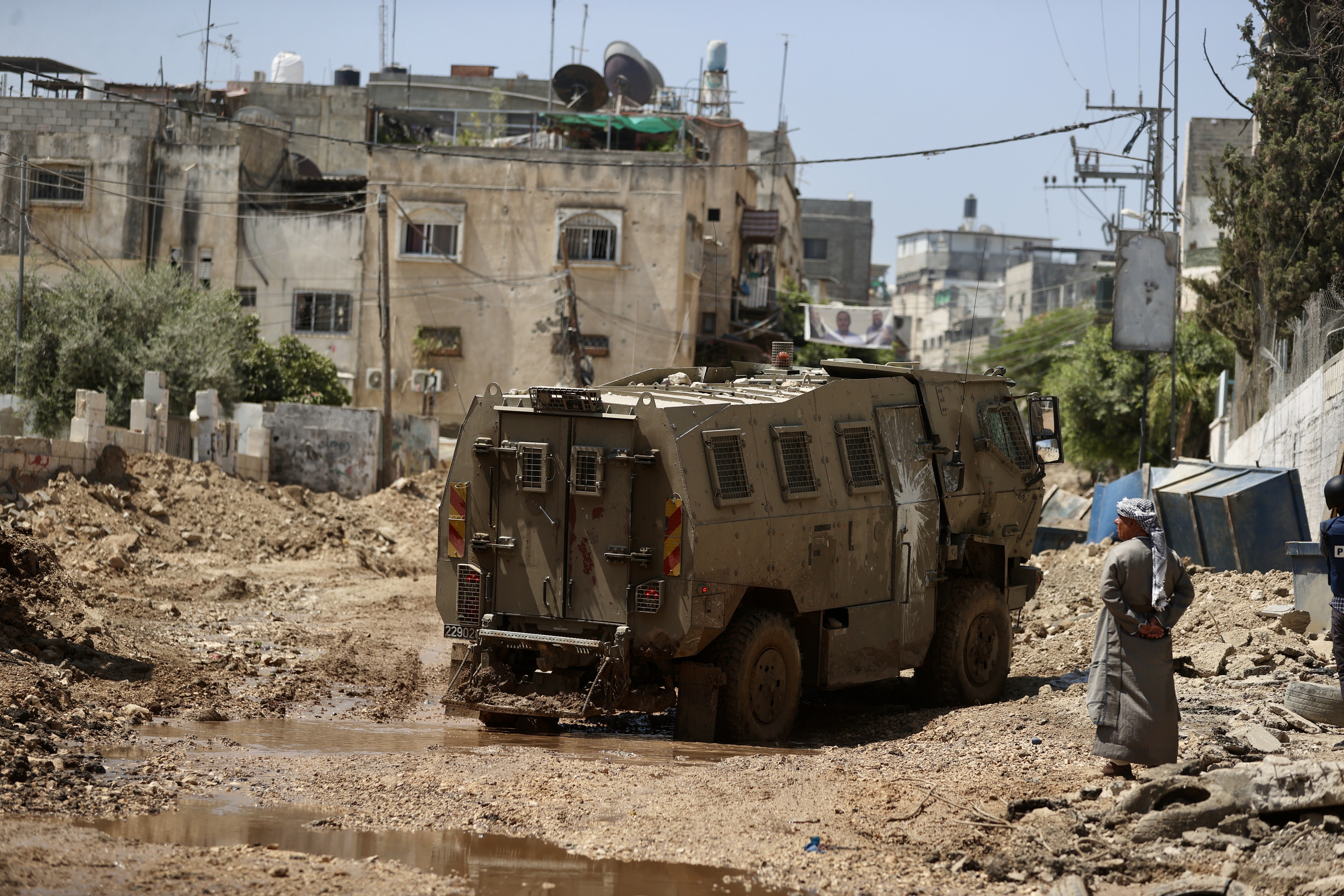 The aftermath of an Israeli raid in the occupied West Bank