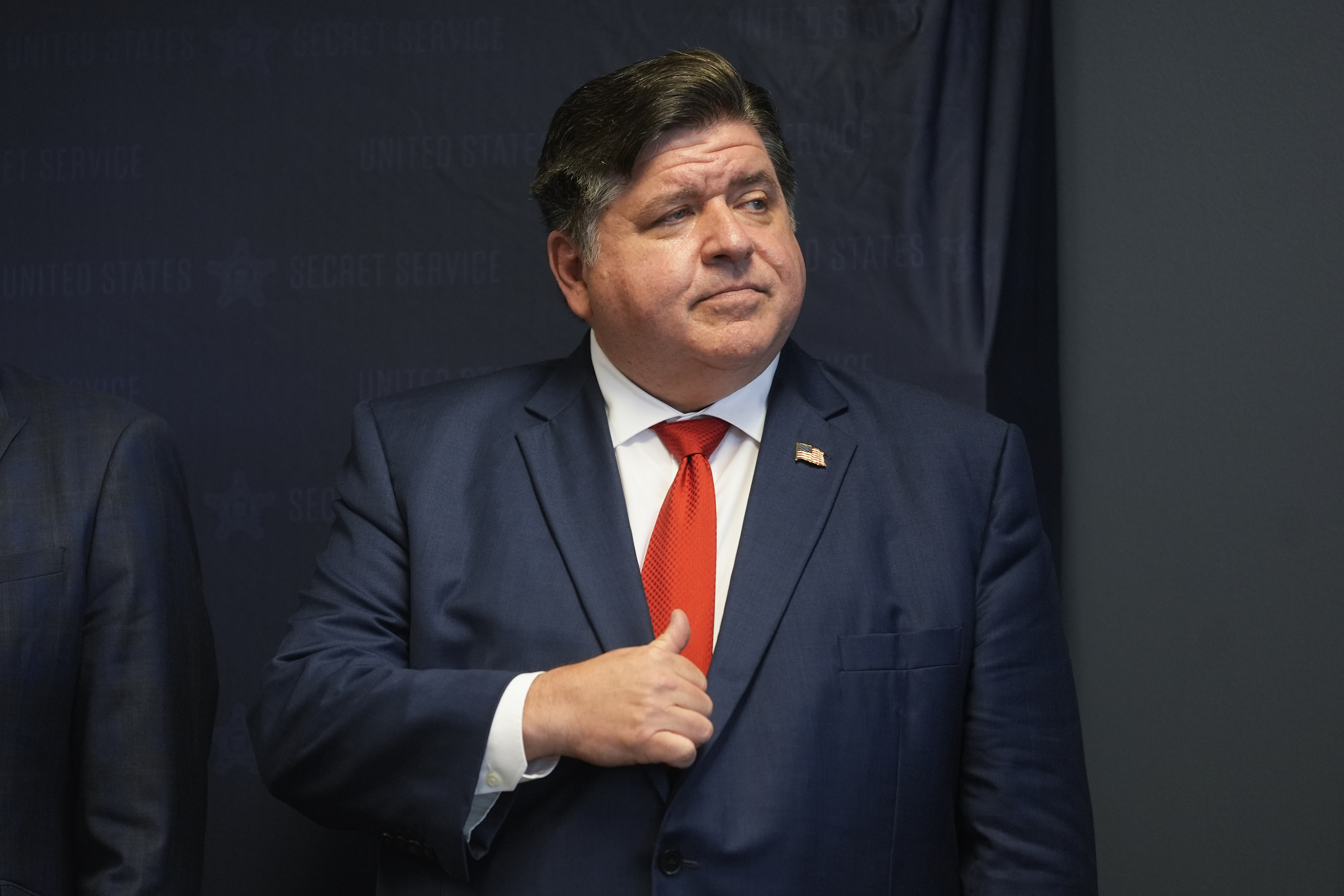 Illinois Gov. JB Pritzker speaks during a Democratic National Convention