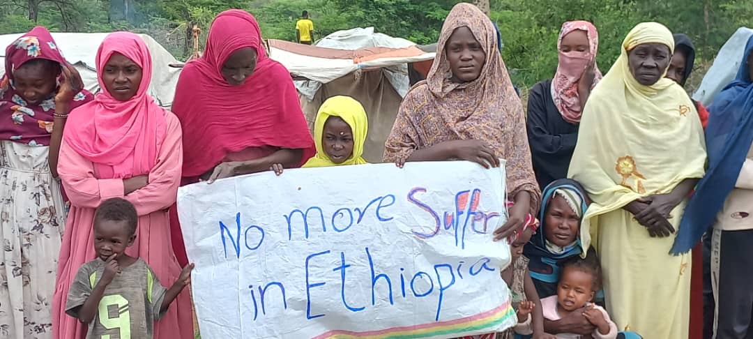 Sudanese refugees protest conditions in Ethiopia.