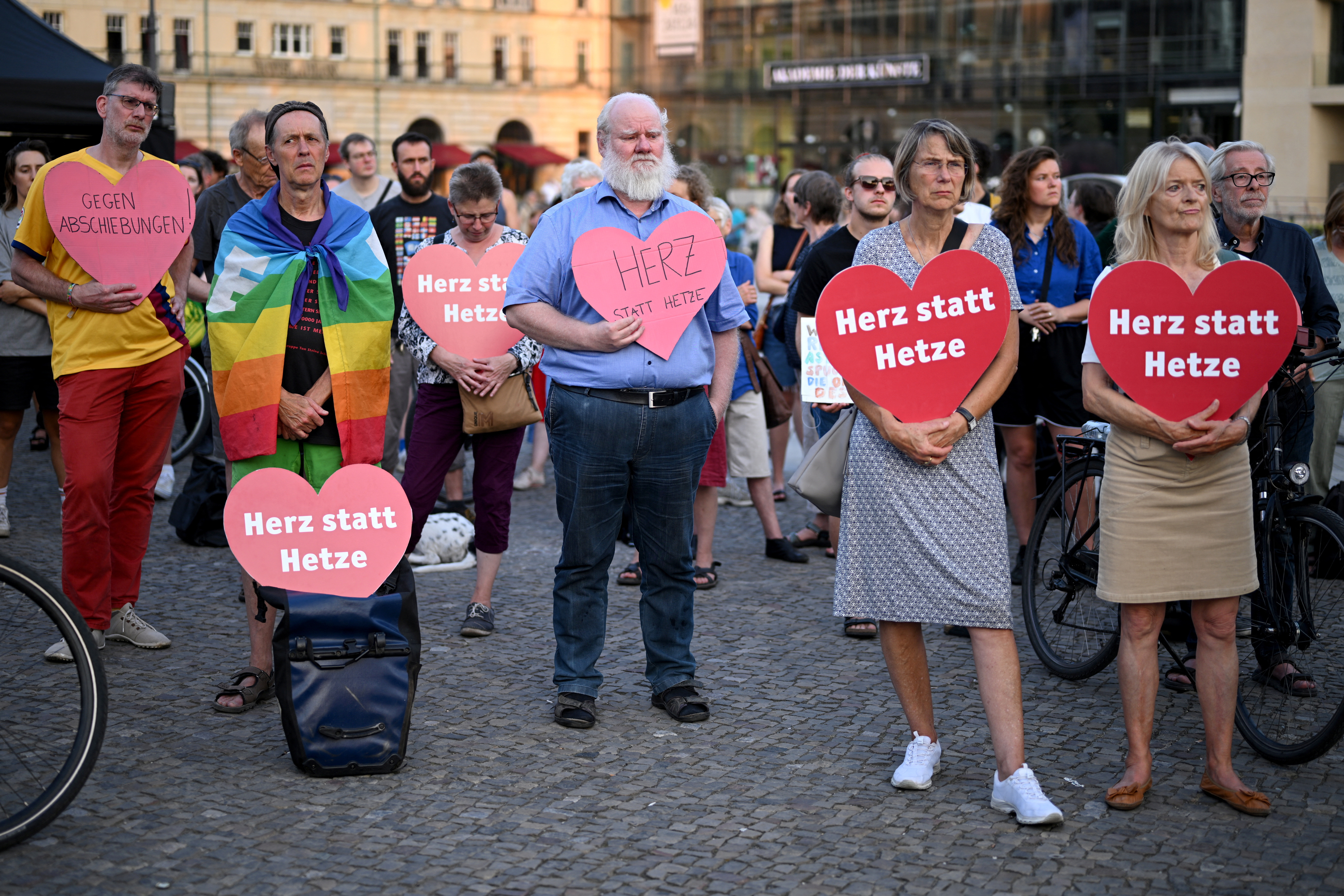 People gather at Brandenburg Gate calling for 'togetherness not hate' in the aftermath of Solingen stabbing in Berlin, Germany, August 28, 2024. REUTERS/Annegret Hilse
