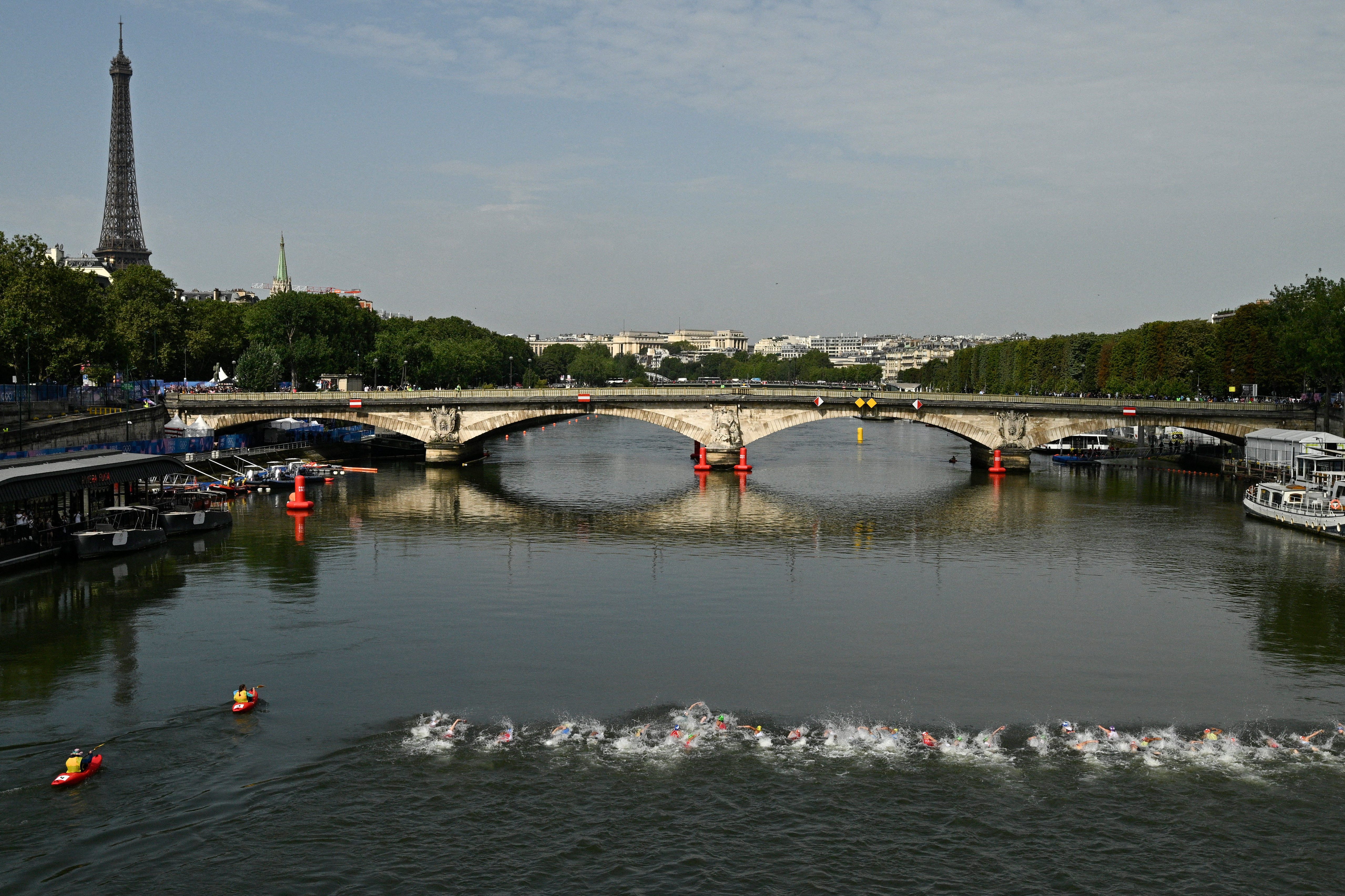 Swimmers in River Seine.