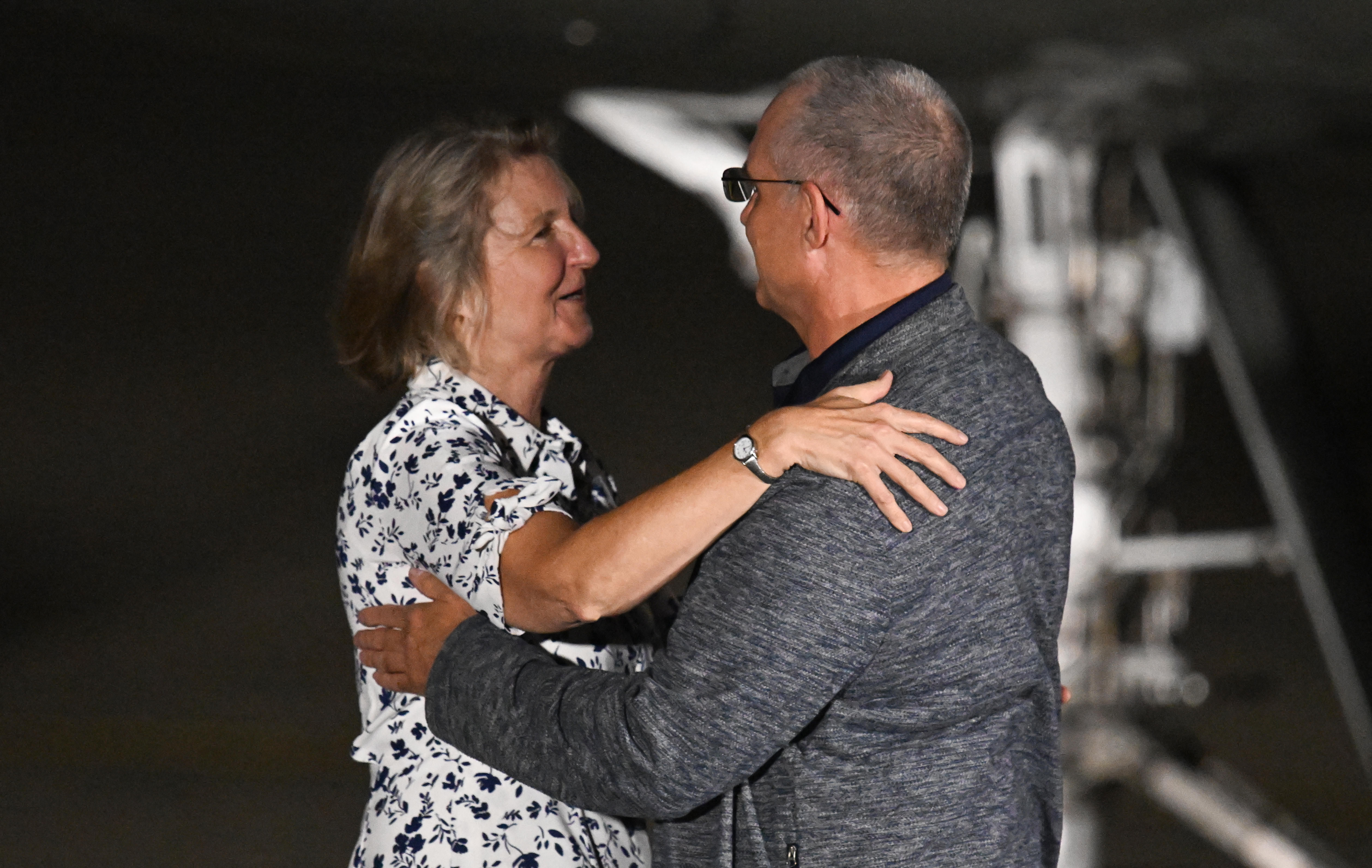 Former US Marine Paul Whelan hugs his sister Elizabeth Whelan