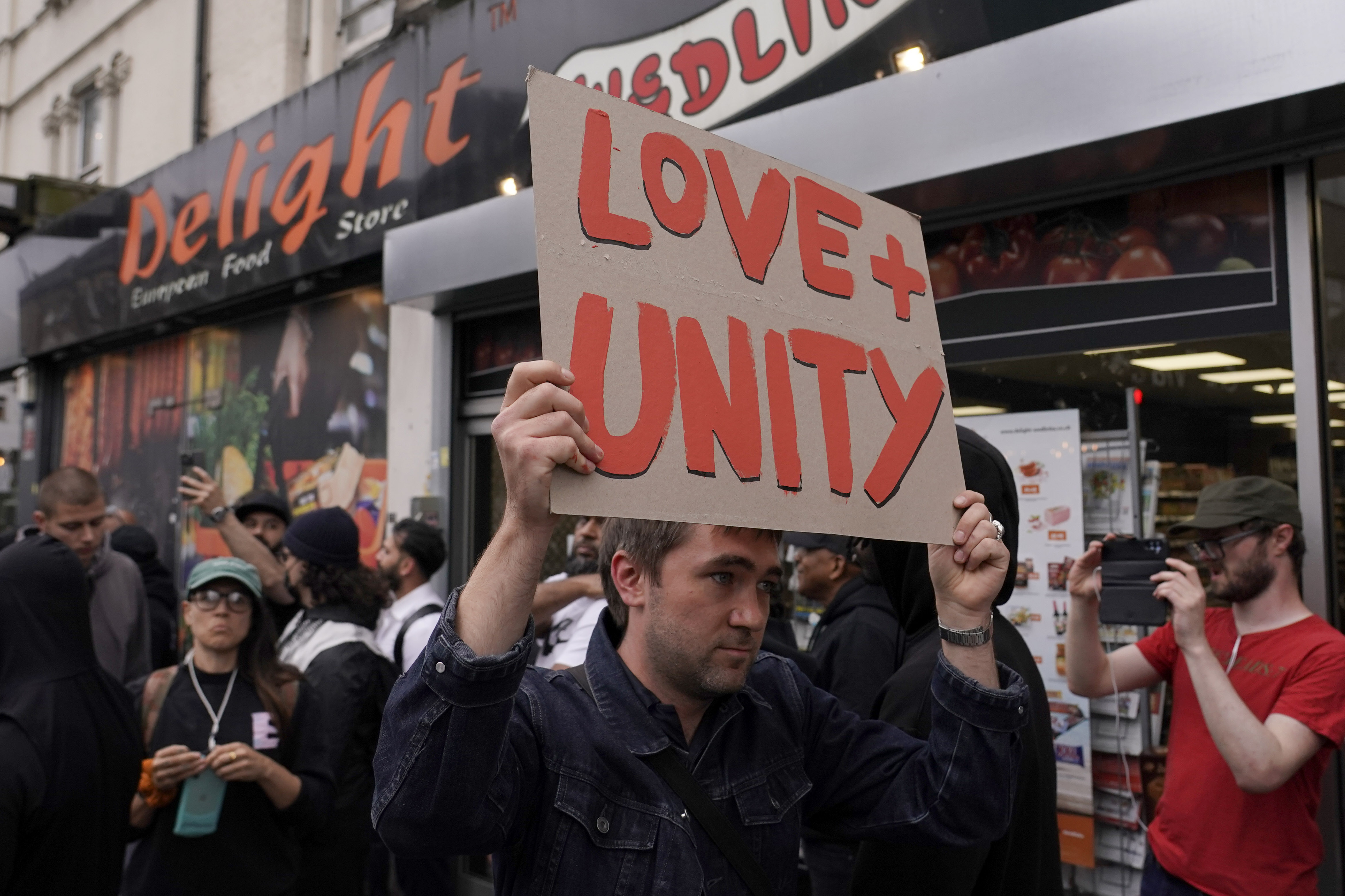 Anti-racist protesters in Walthamstow, east London