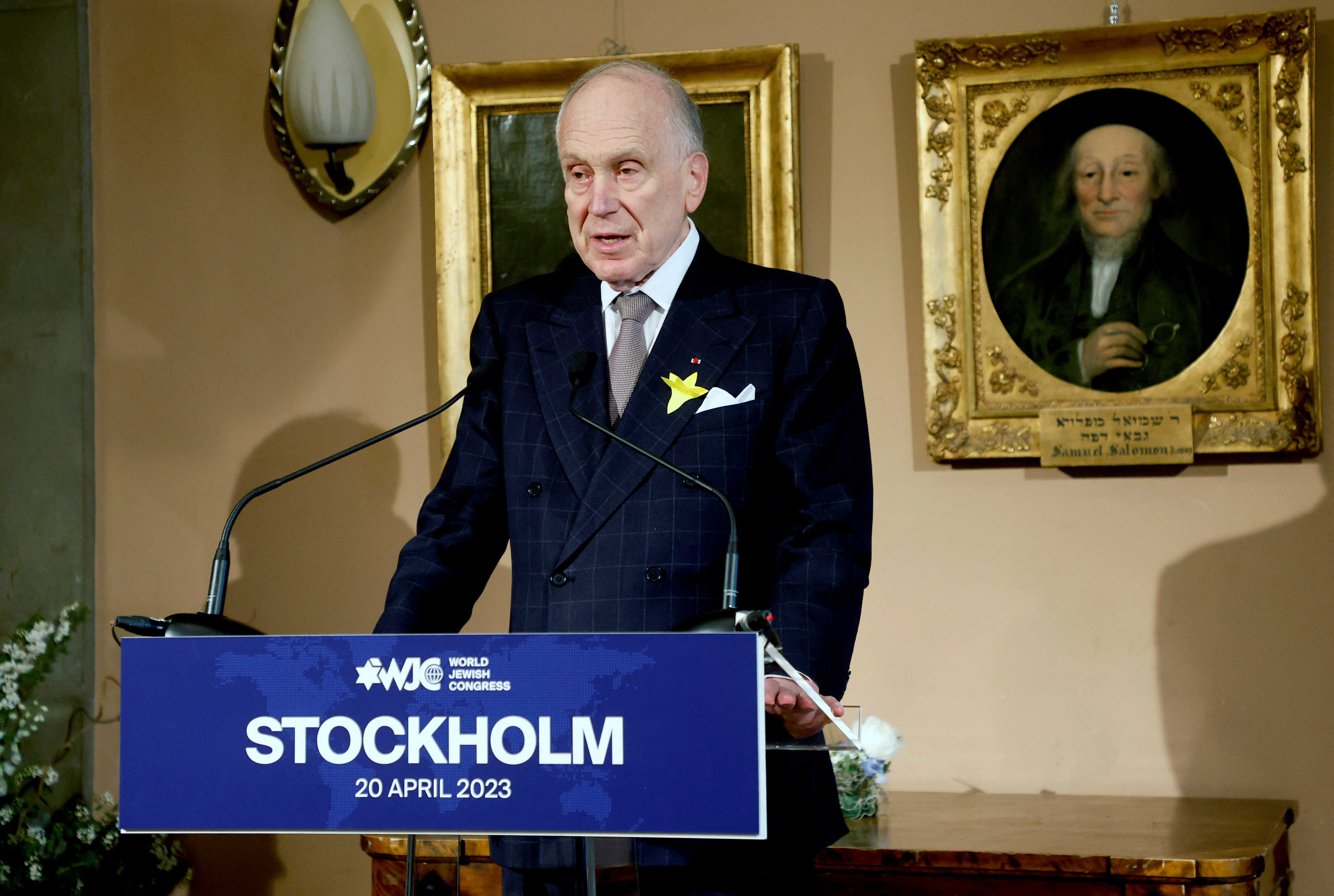 Ronald S. Lauder, president of the WJC speaks at the opening of the World Jewish Congress Nordic