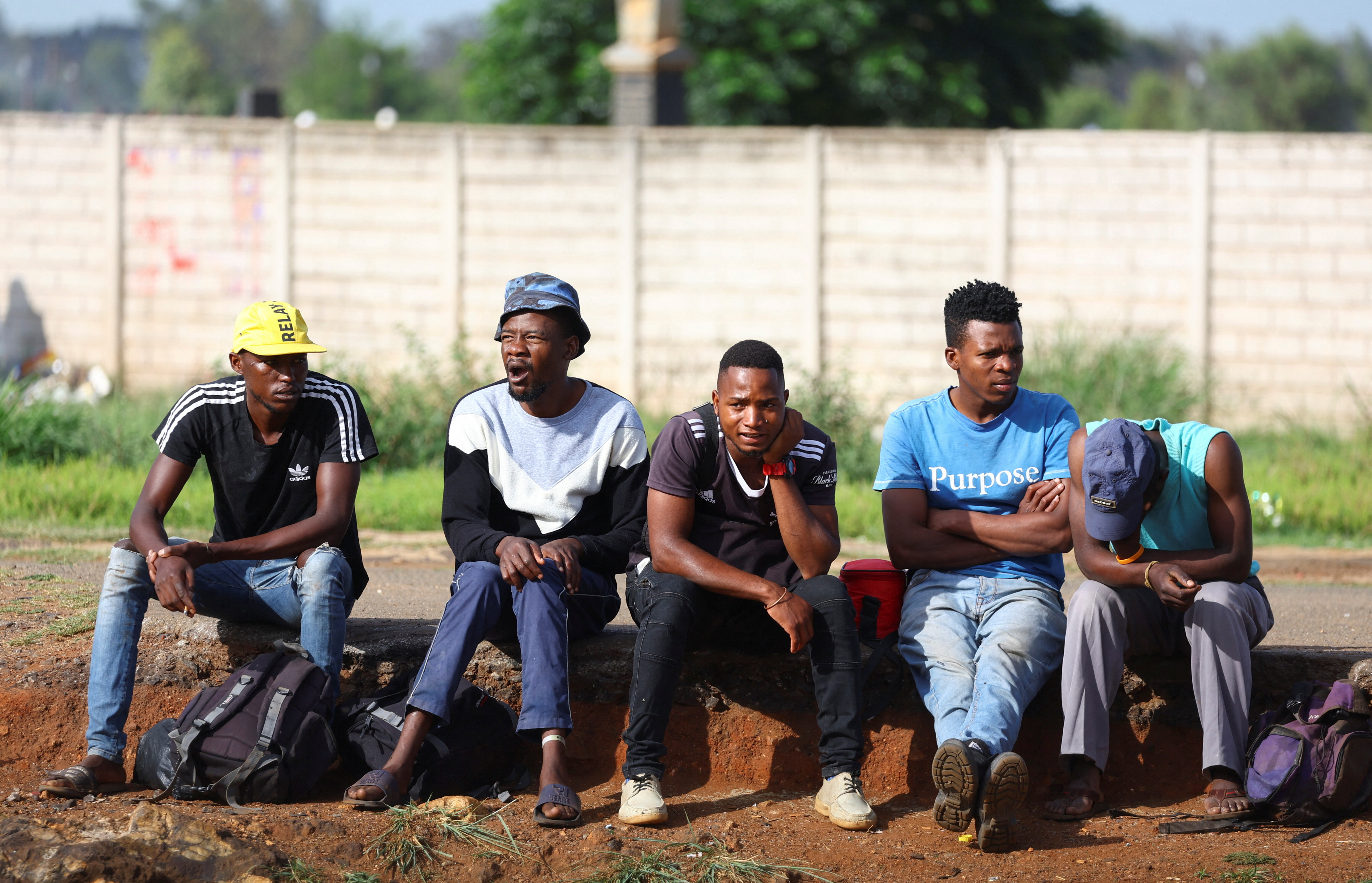 Job seekers in Eikenhof, south of Johannesburg, South Africa
