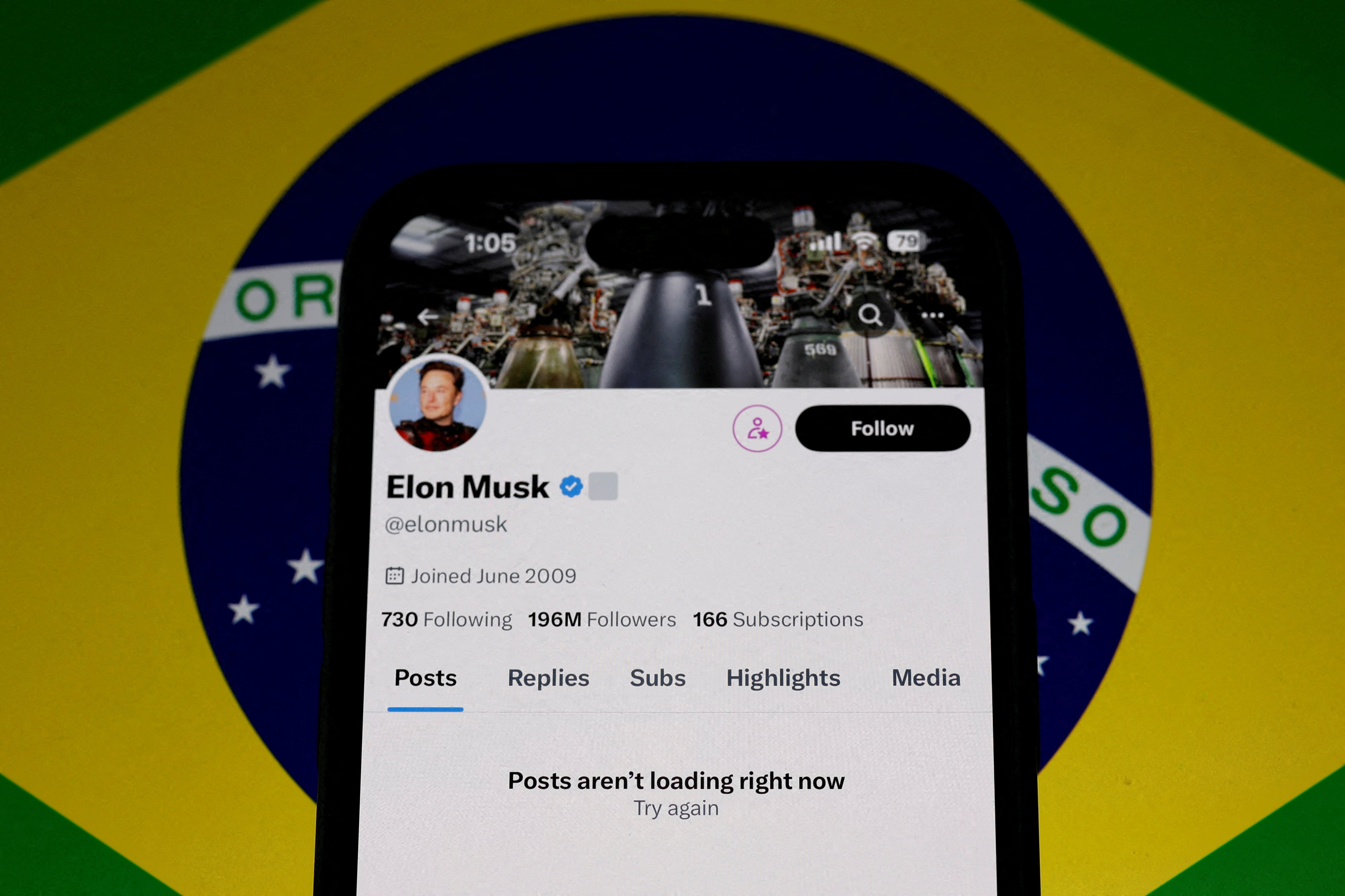 Blocked X account of Elon Musk