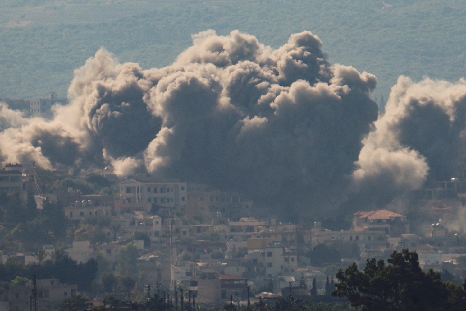 Smoke billows over southern Lebanon following an Israeli strike