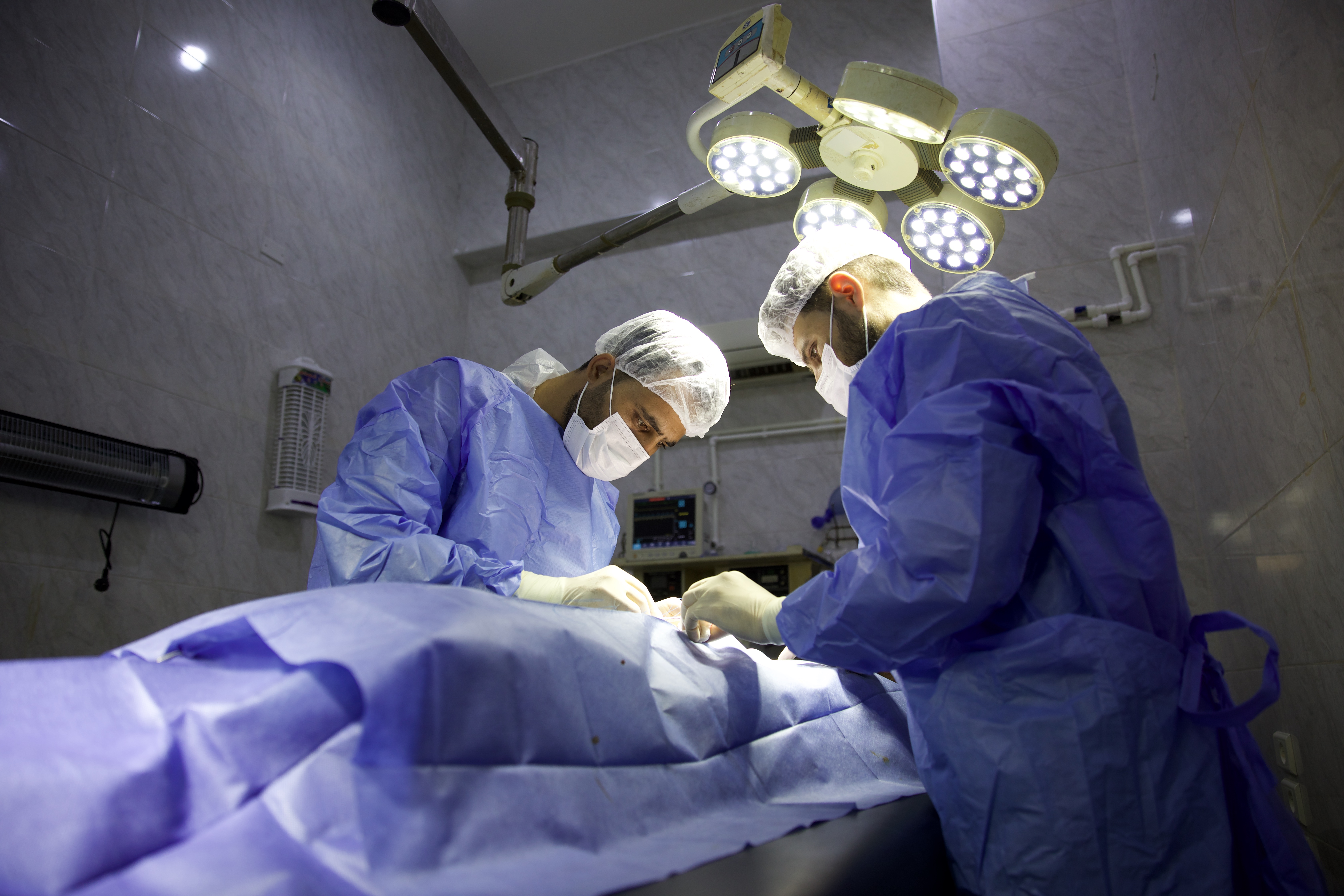 Surgeons in Bab al-Hawa Hospital in Idlib, Syria