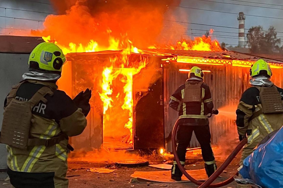 Russia launches a barrage of drones and missiles at Kyiv