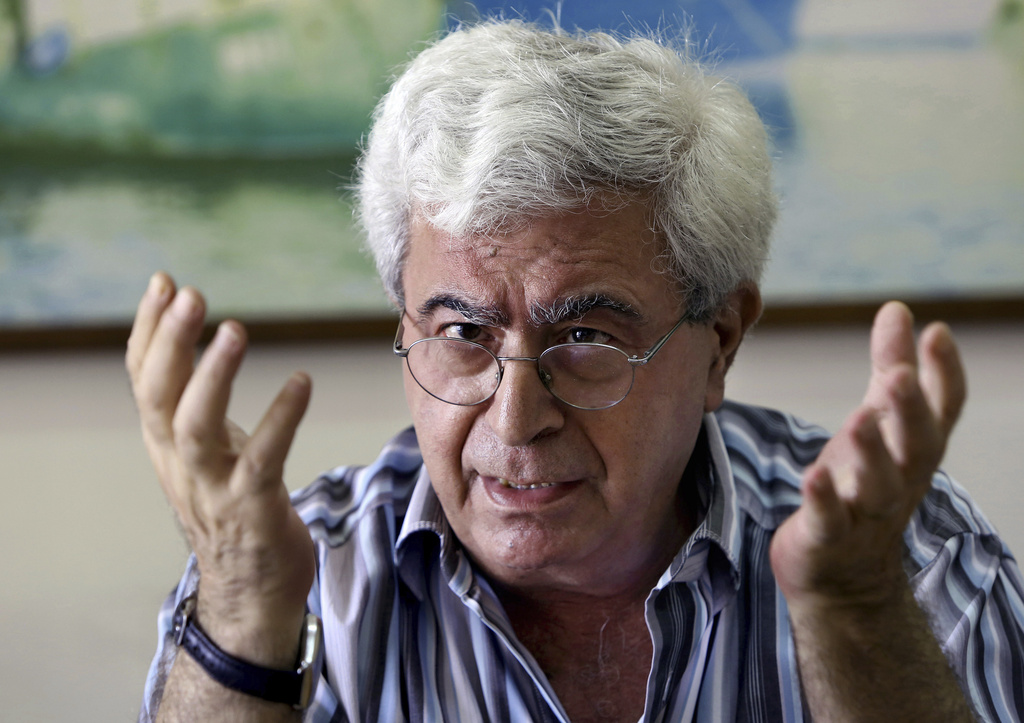 Lebanese prominent writer and intellectual Elias Khour speaking