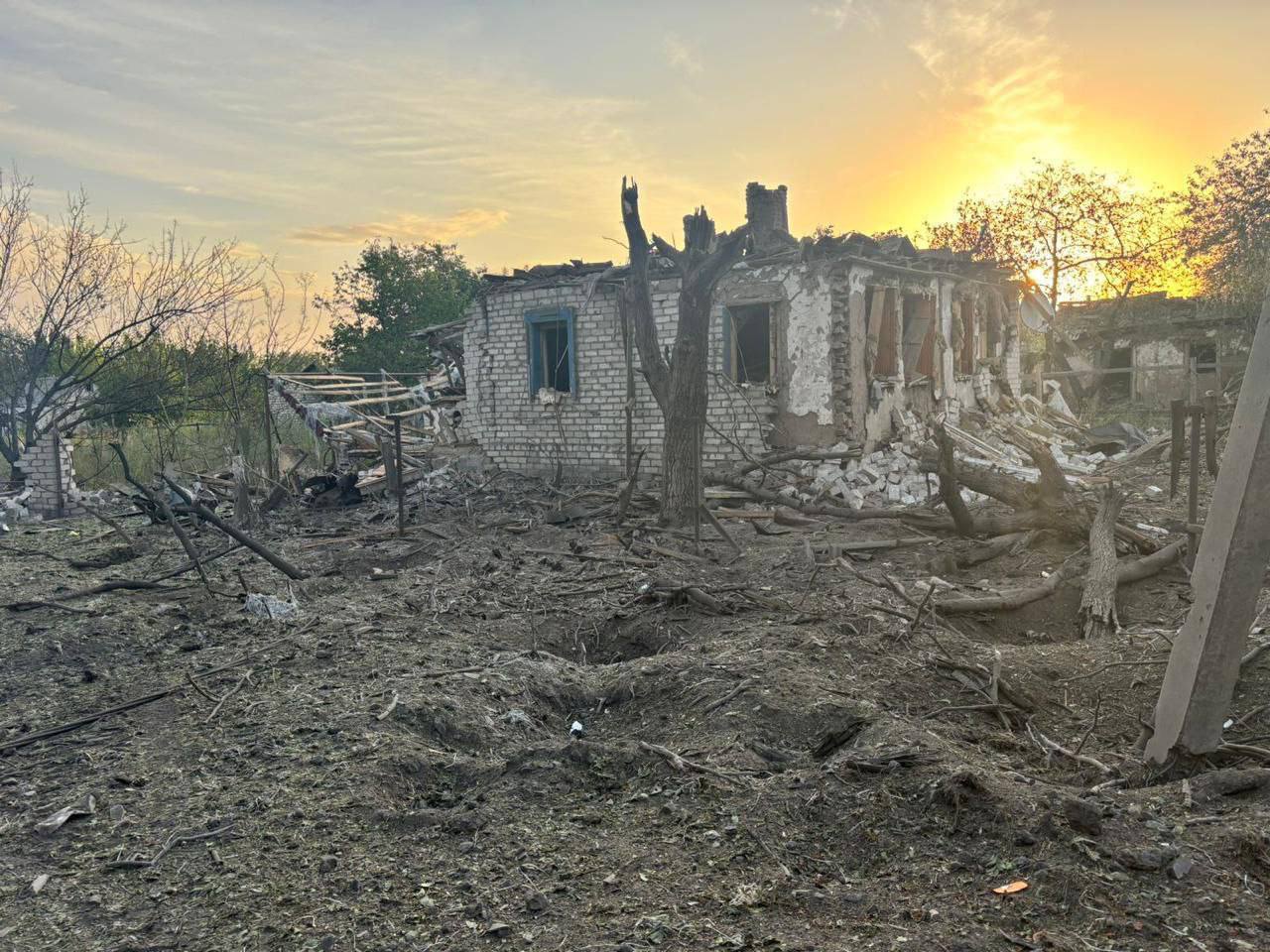 A destroyed home in a bombed out part of the town of Kurakhove, on Ukraine's frontline against Russian troops in Donetsk [Courtesy Telegram/Al Jazeera] 