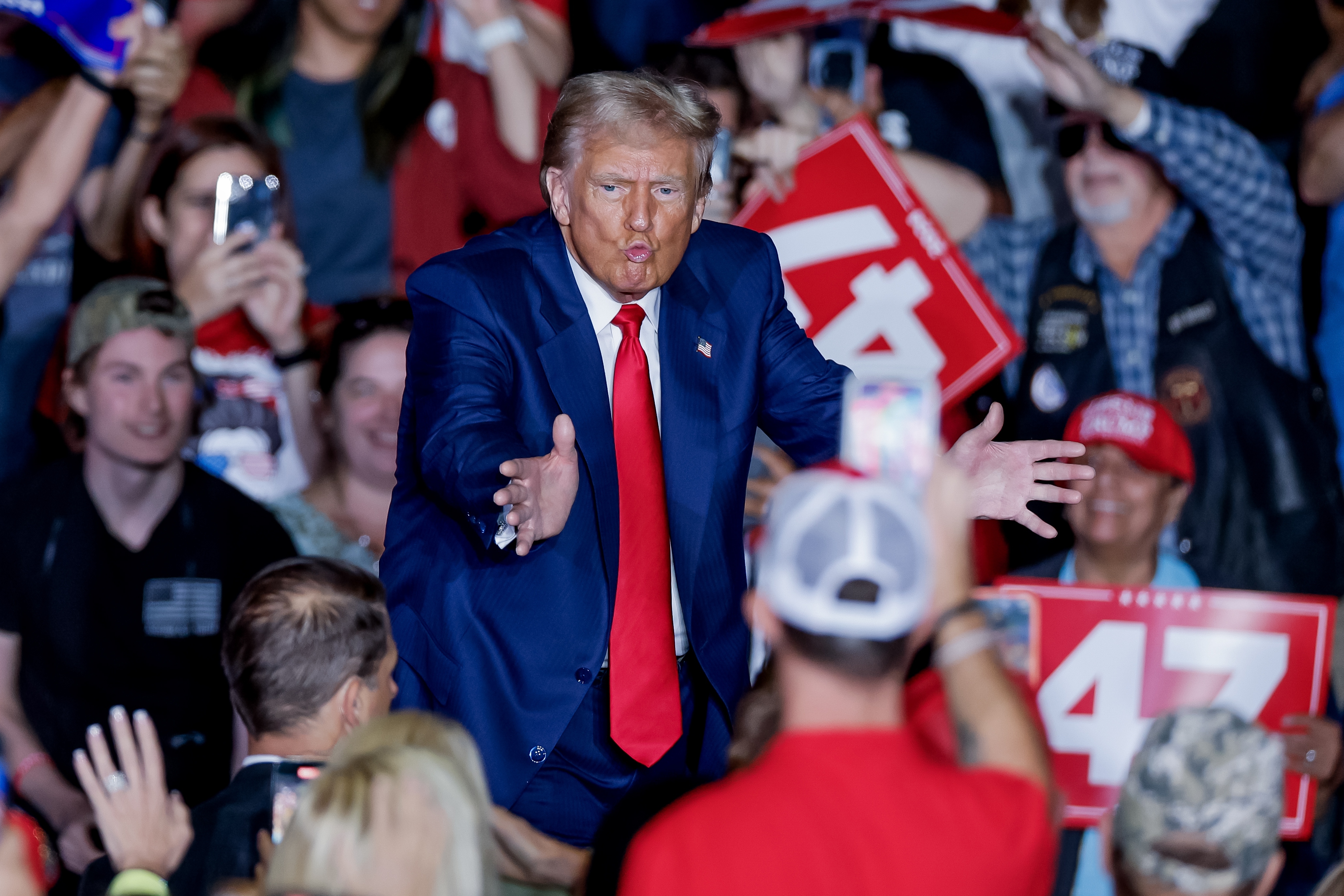 Former US president and Republican presidential nominee Donald Trump