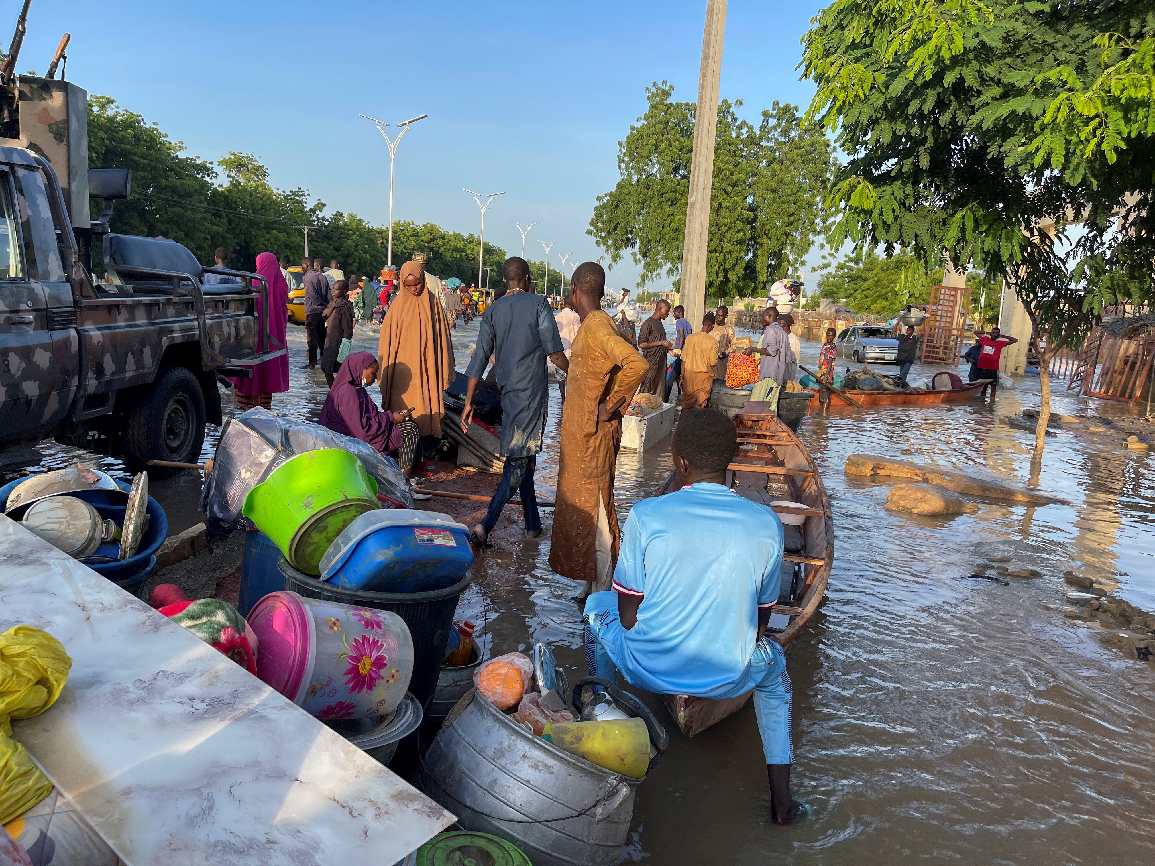 Flood victims in Maiduguri, Nigeria