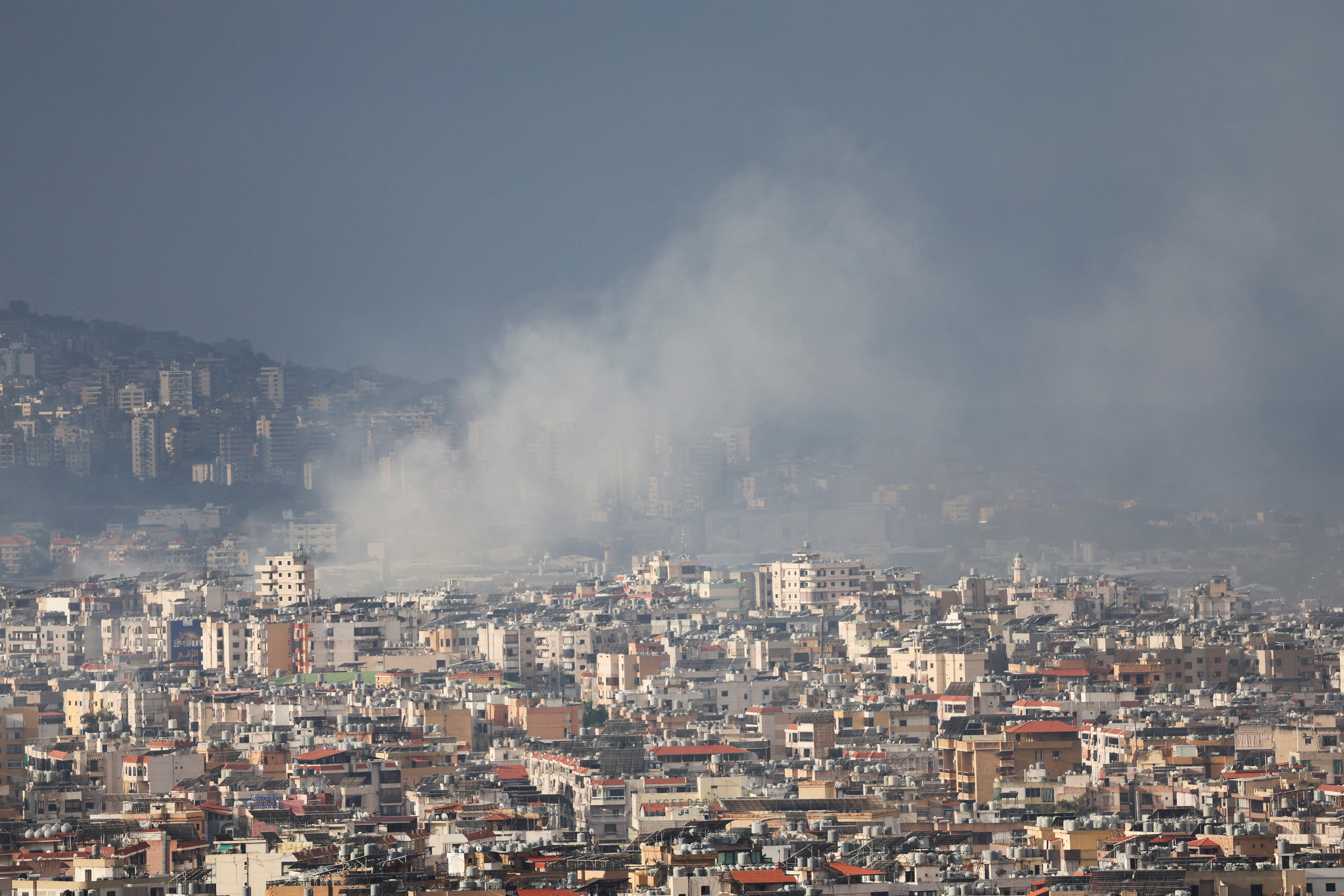 Smoke rises over Beirut
