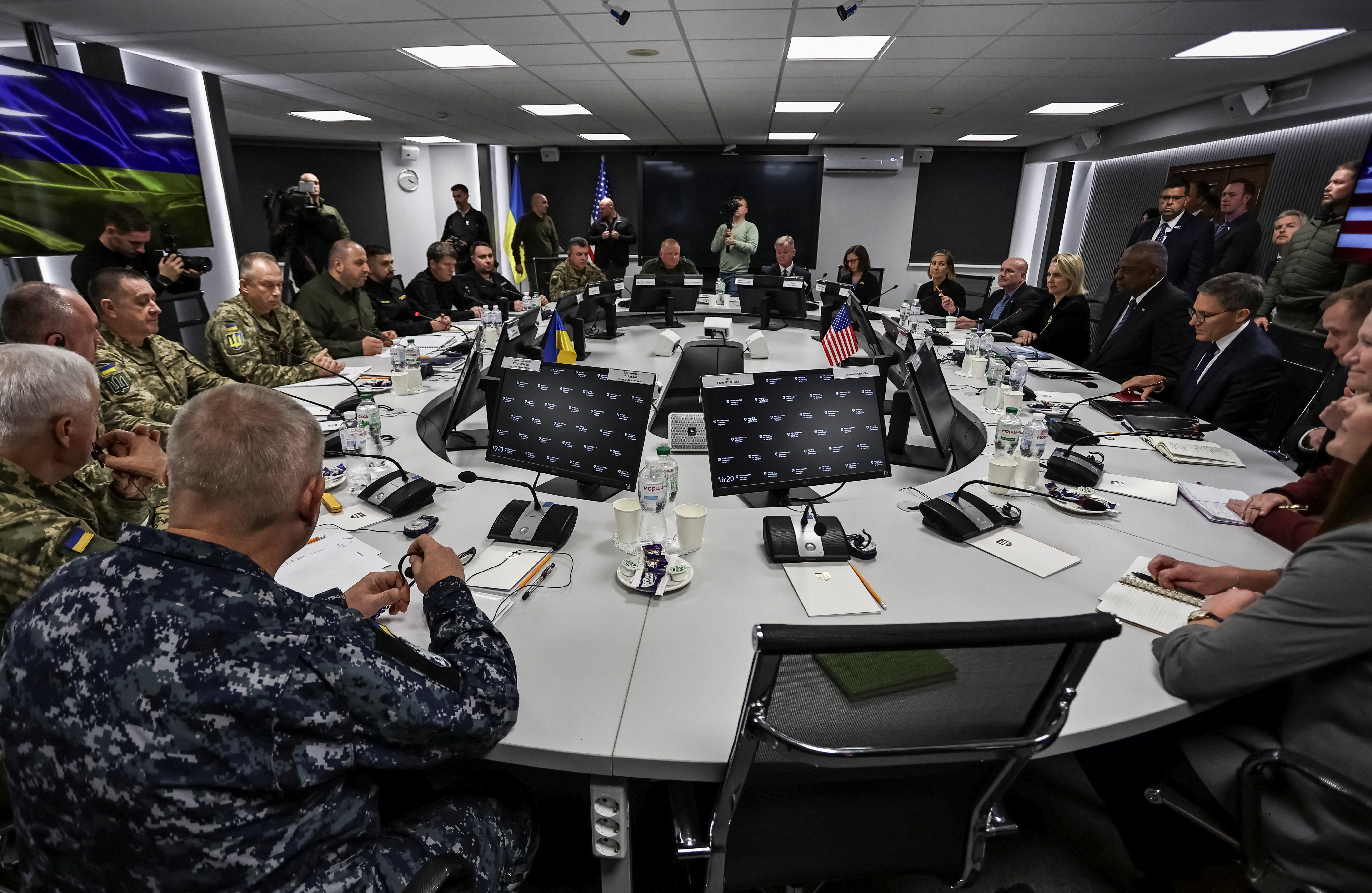 U.S. Defense Secretary Lloyd Austin meets with Ukrainian Defence Minister Rustem Umerov and other top military officials, amid Russia's attack on Ukraine