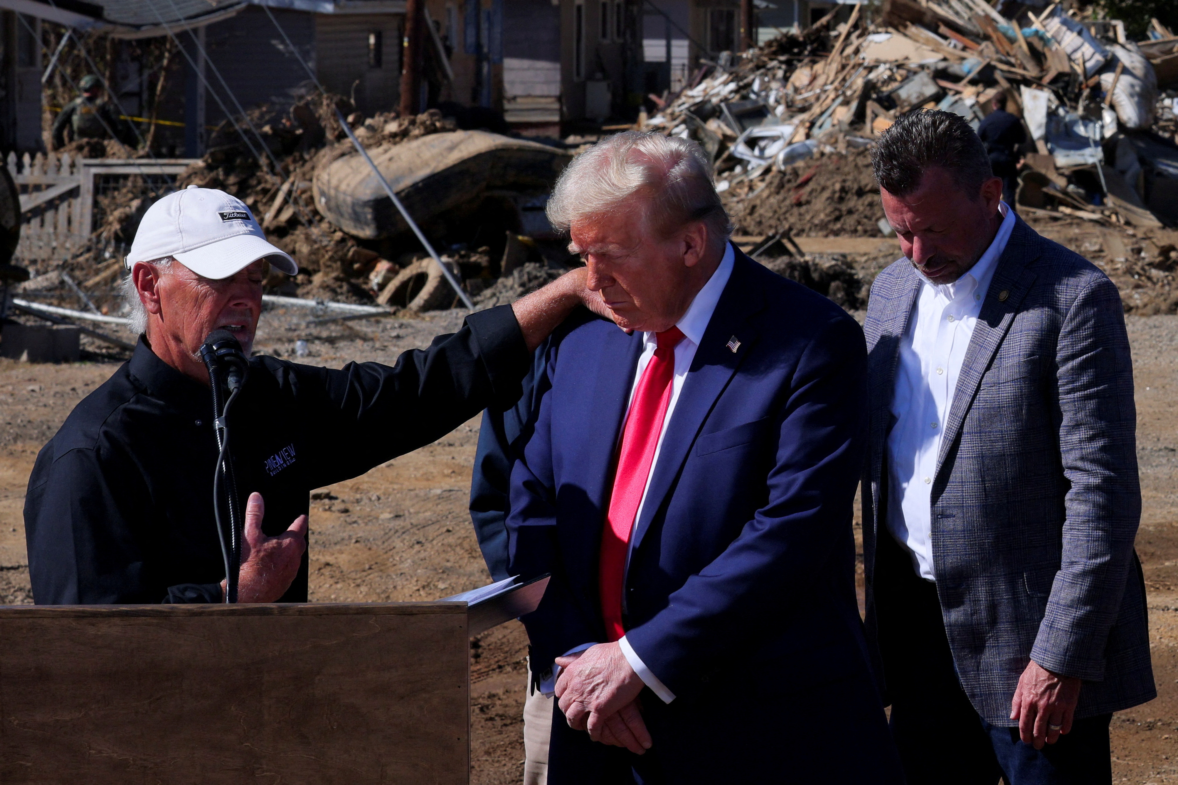 Democratic presidential nominee U.S. Vice President Kamala Harris attends a conversation moderated by Charlie Sykes with former U.S. Rep. Liz Cheney