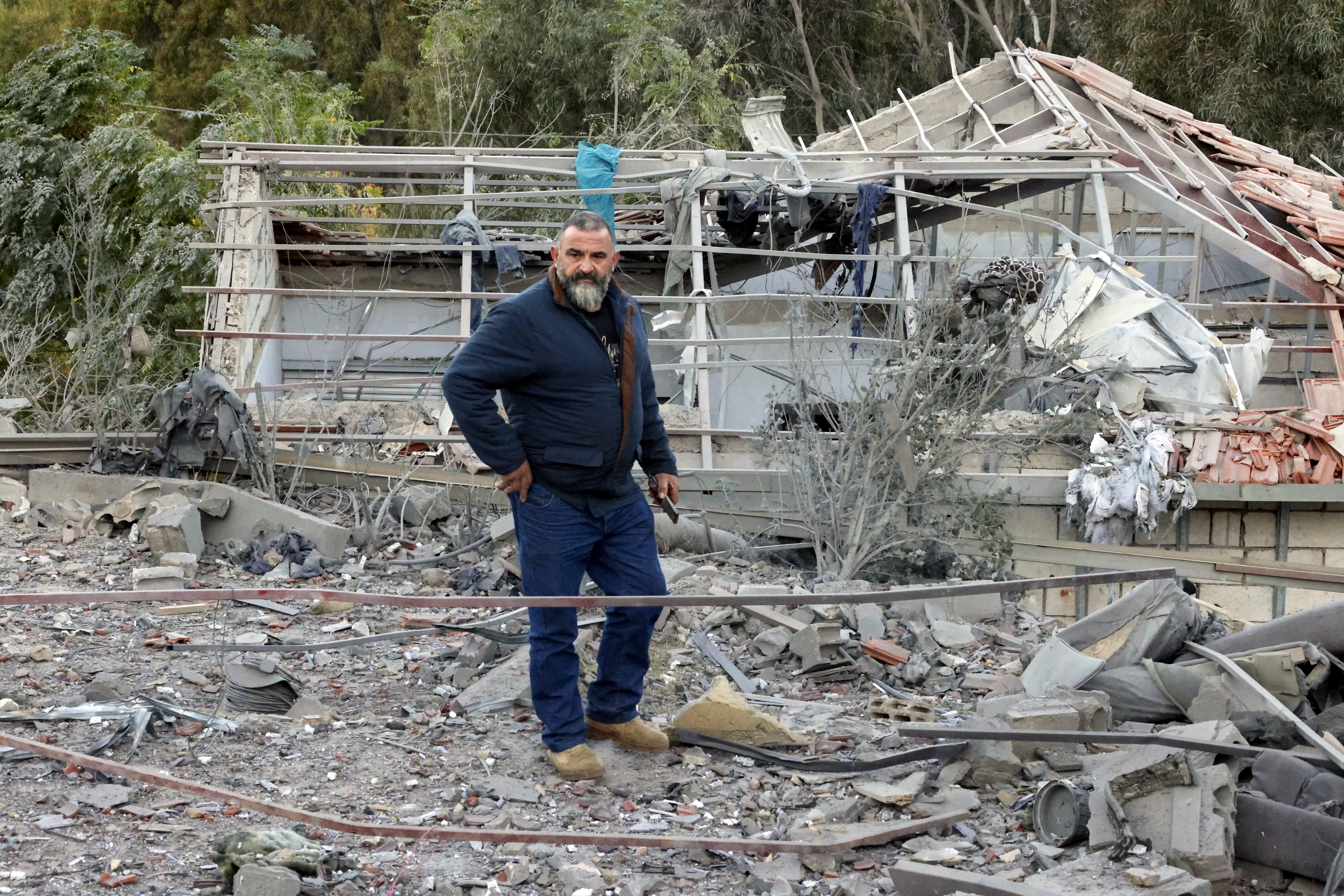 Aftermath of an Israeli strike in Hasbaya
