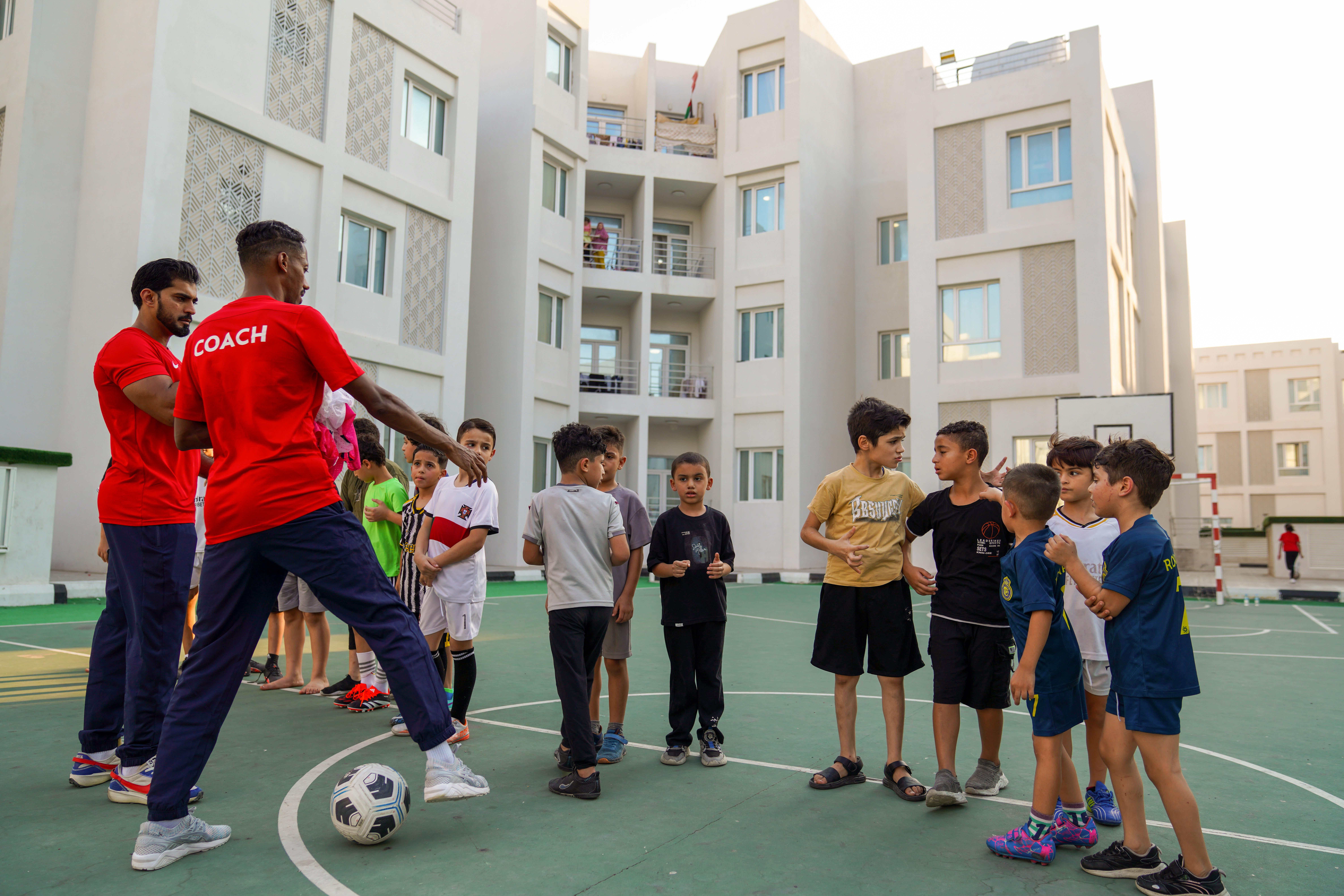 Football helps heal Palestinian children in Qatar . 21 September 2024, Doha, Qatar.