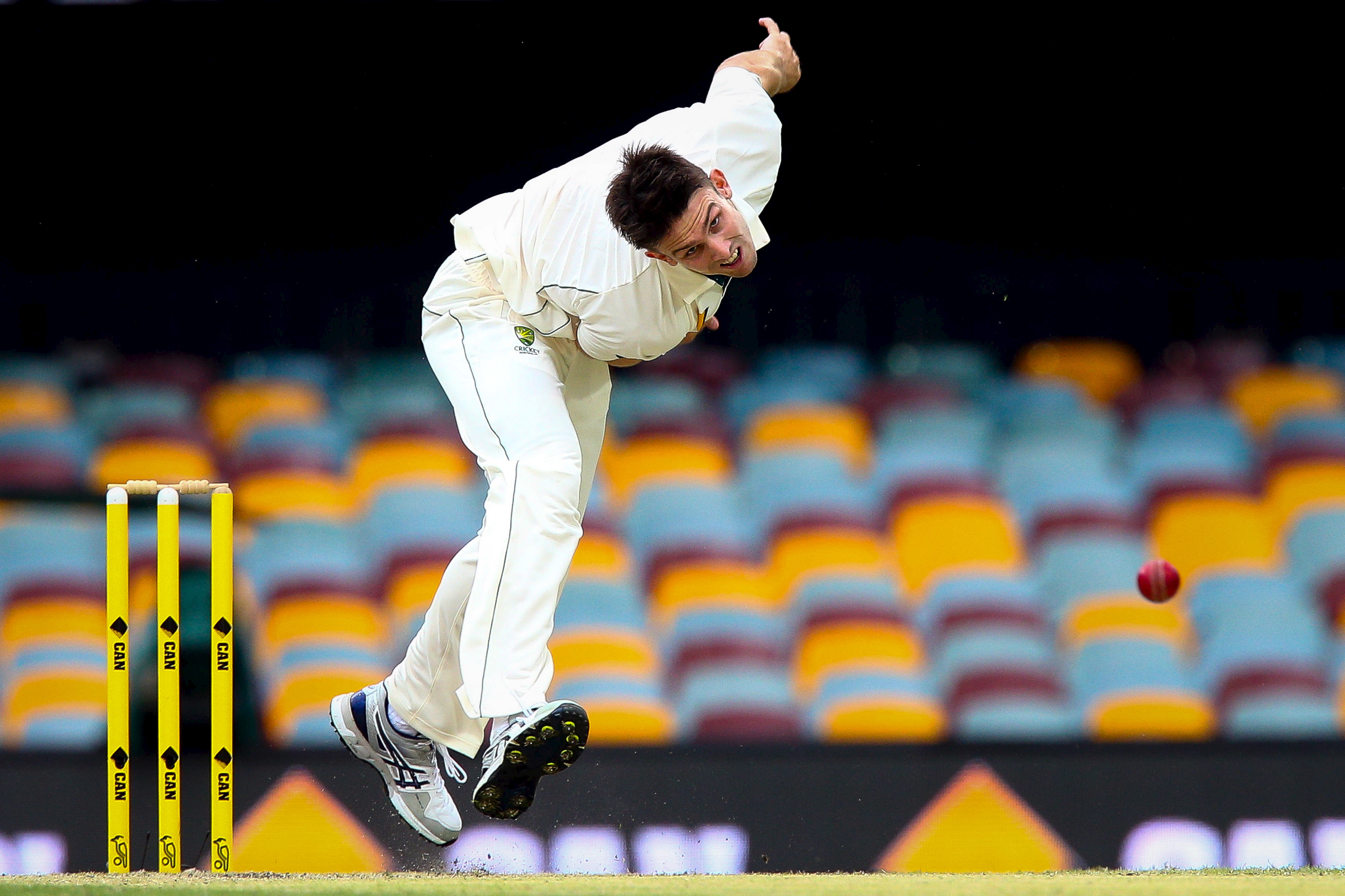 Mitch Marsh bowling.