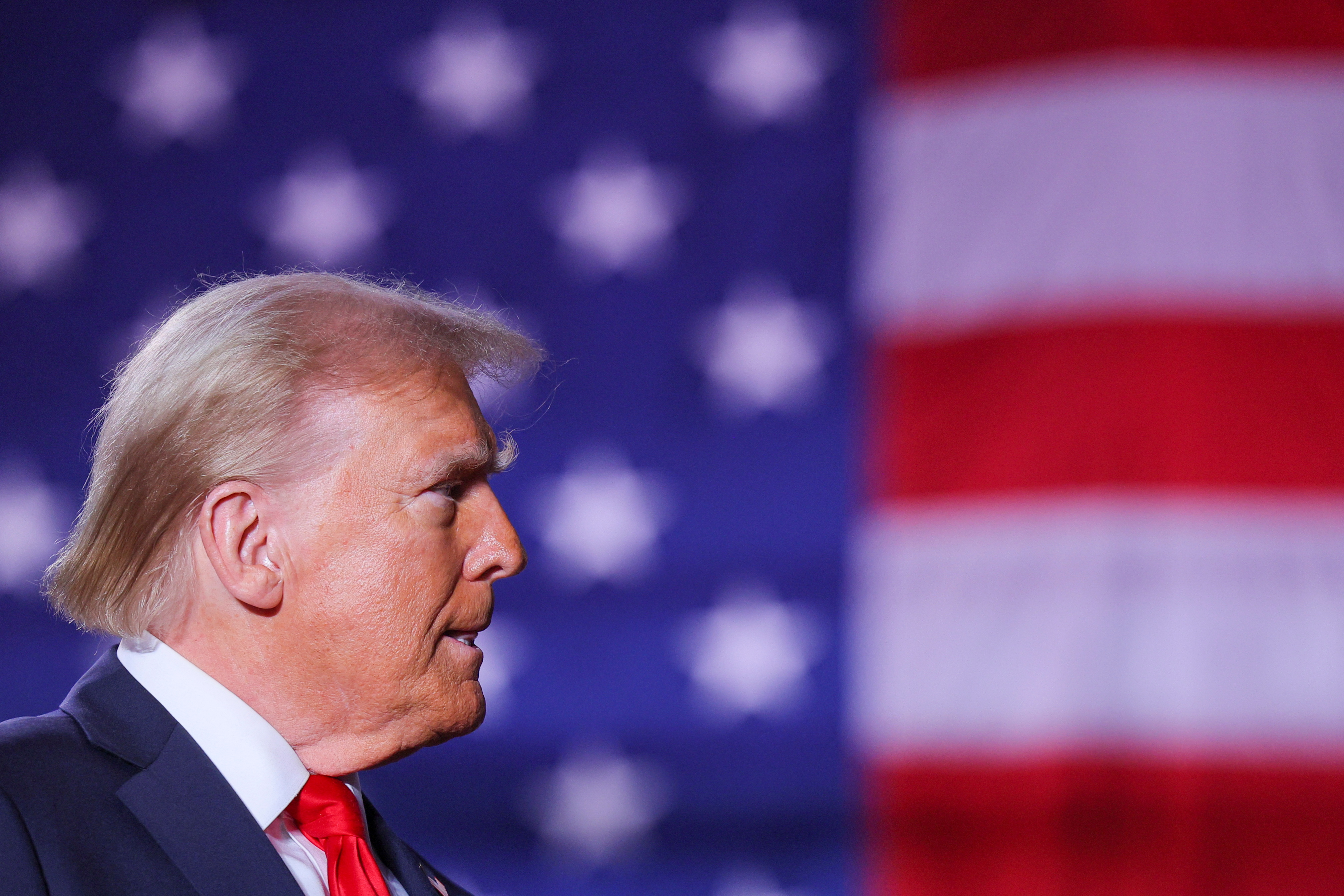 Donald Trump holds a campaign rally