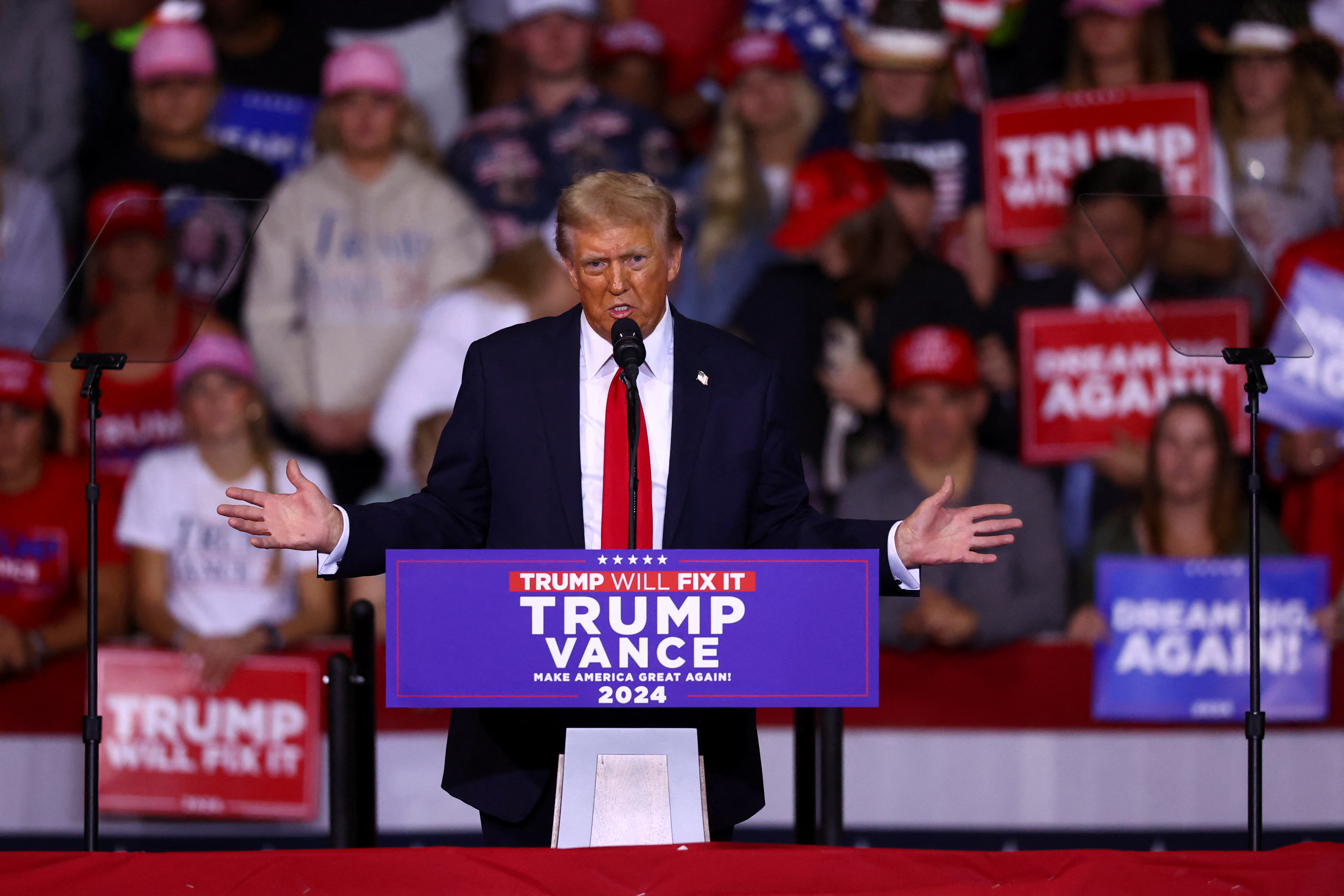 Donald Trump at a rally in Salem, Virginia
