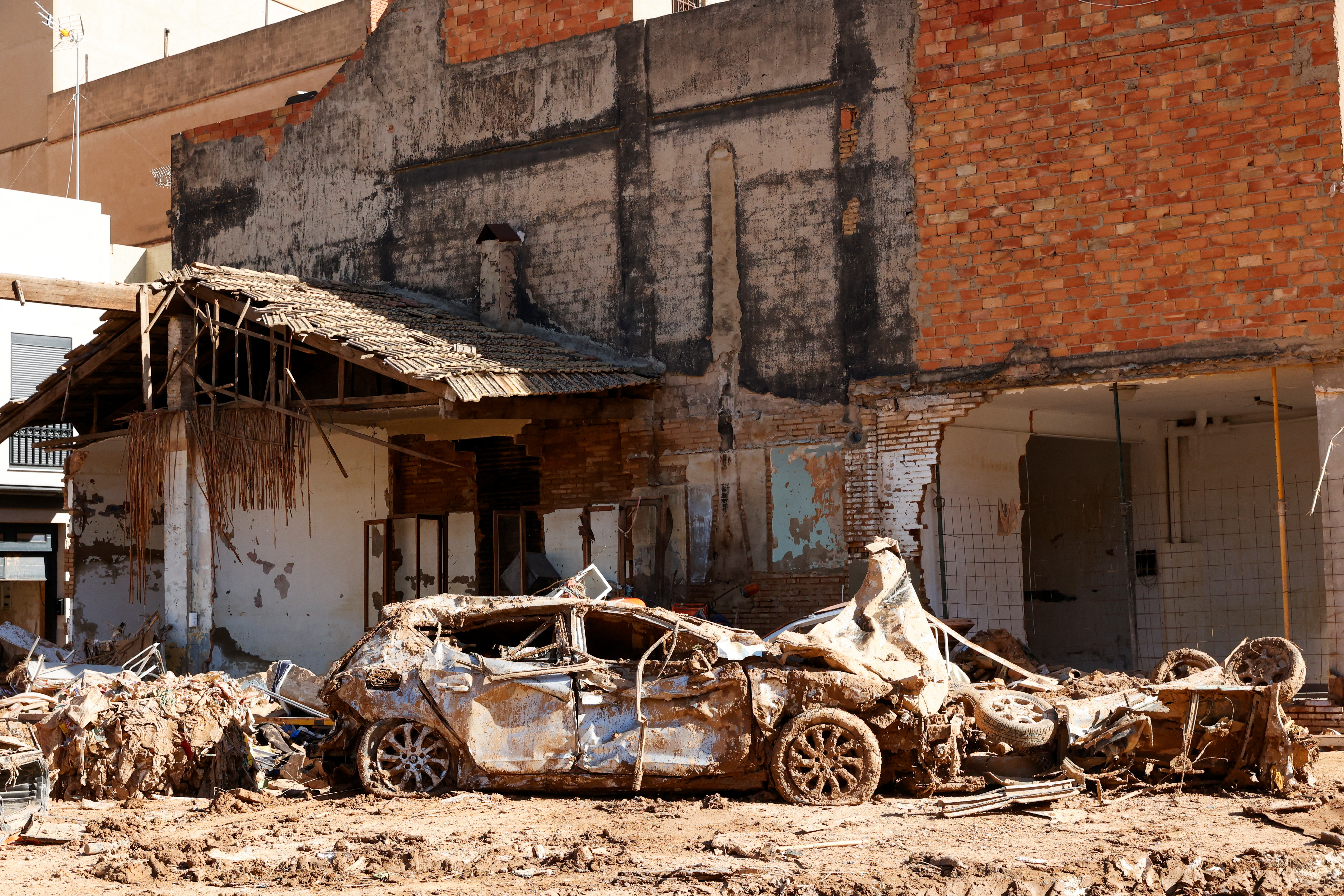 A view of a house damaged during deadly floods in Catarroja, Valencia, Spain,