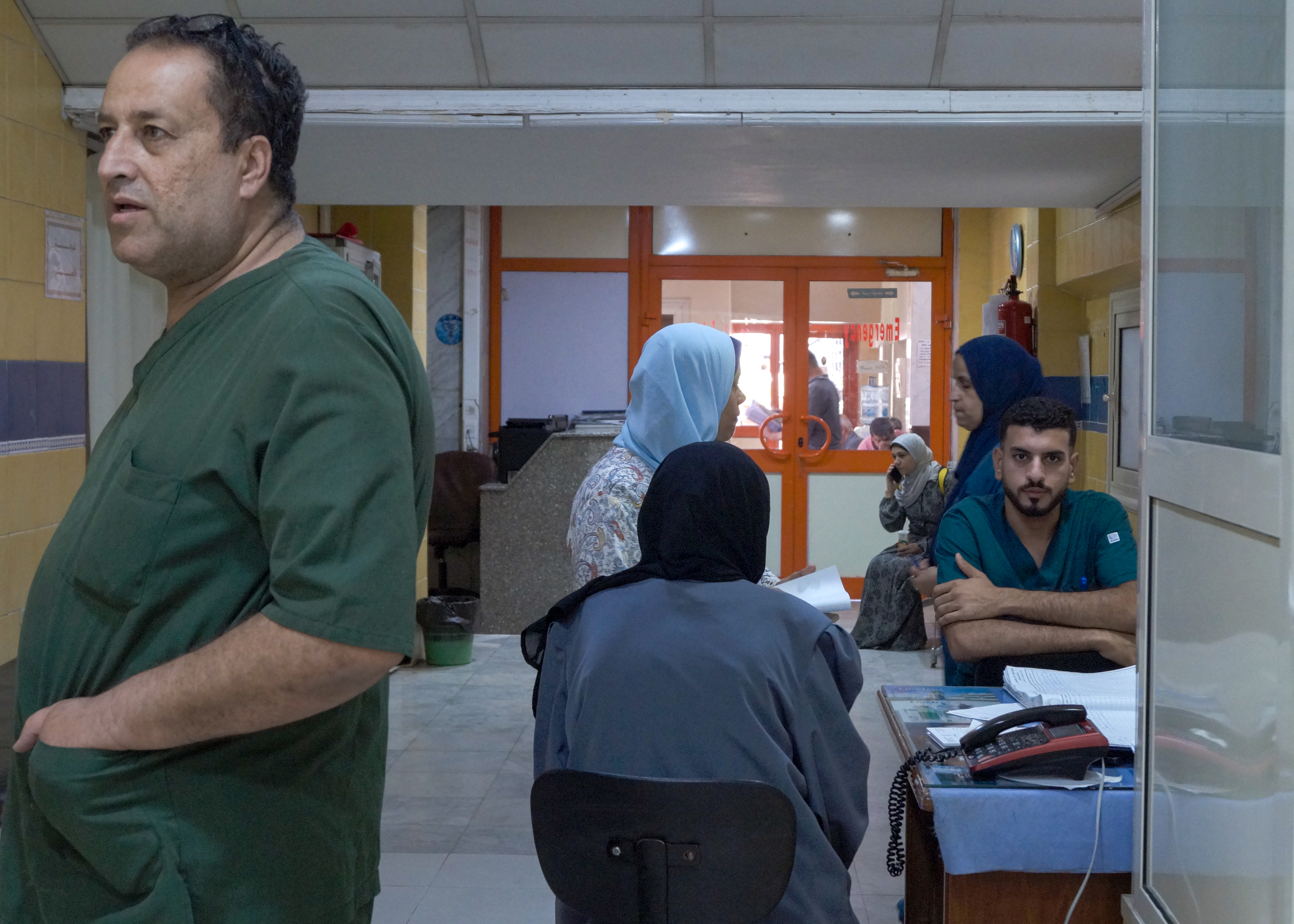 hospital room and people