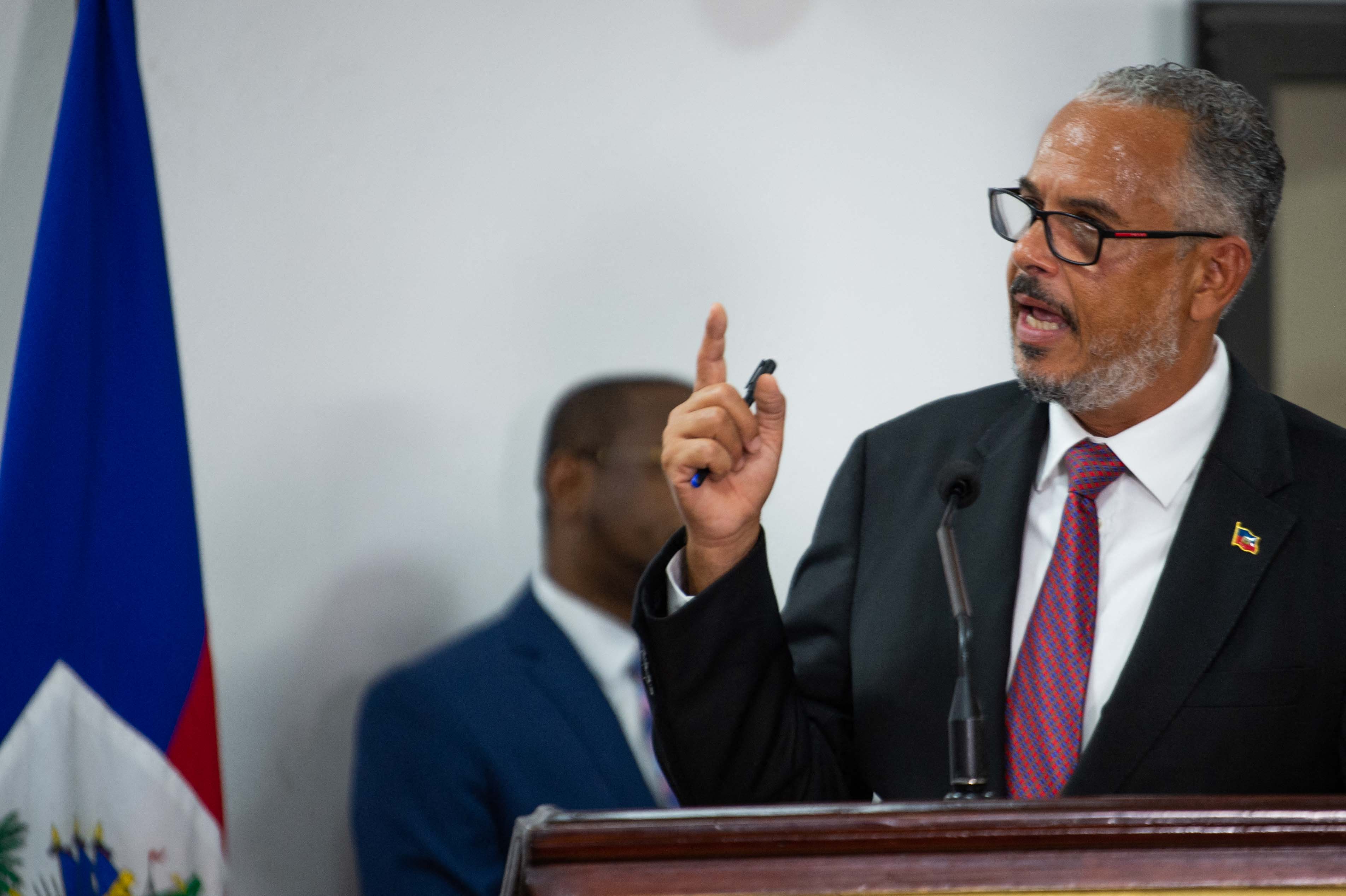 New Haitian PM Alix Didier Fils-Aime at his swearing-in ceremony
