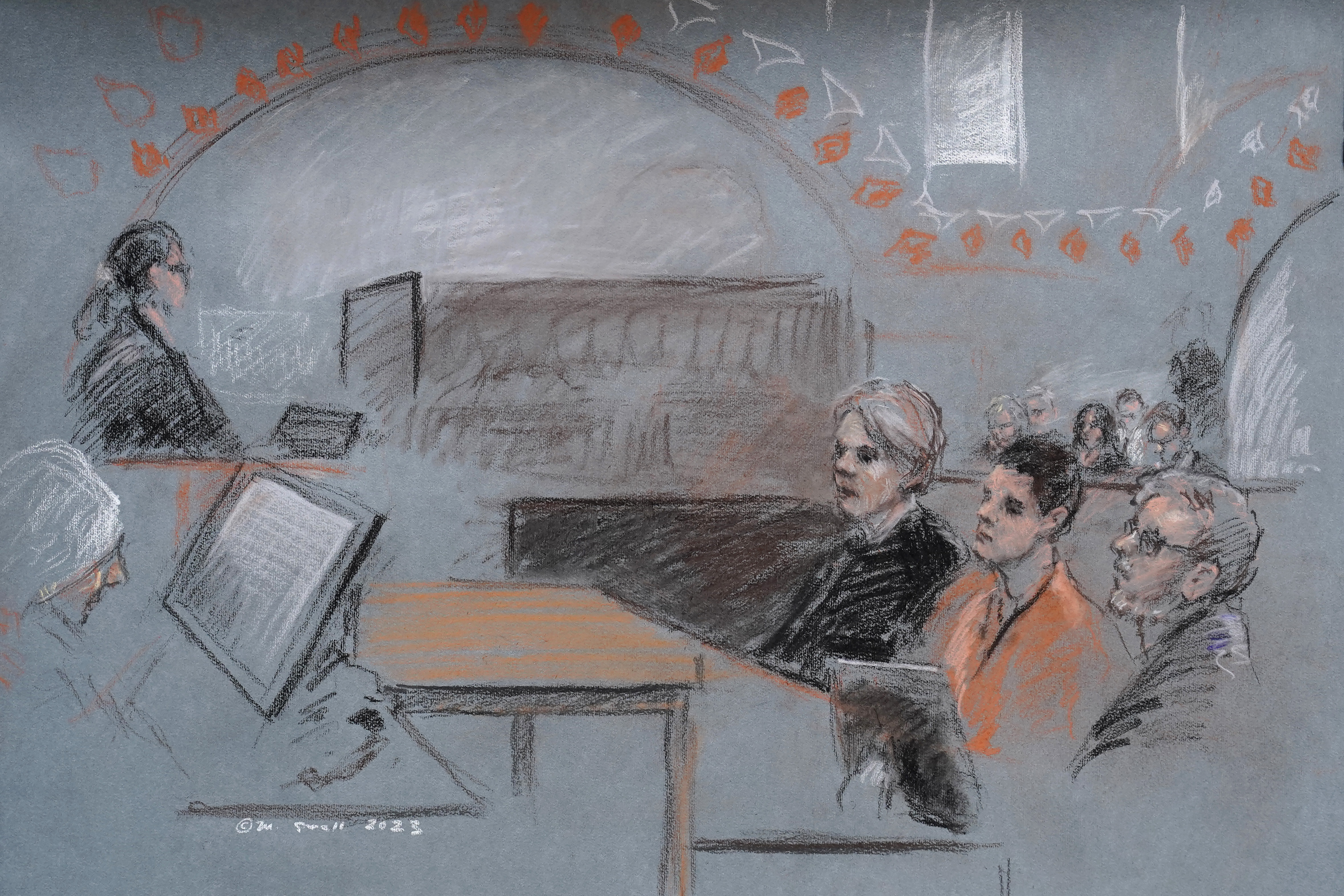 court sketch of Jack Teixeira