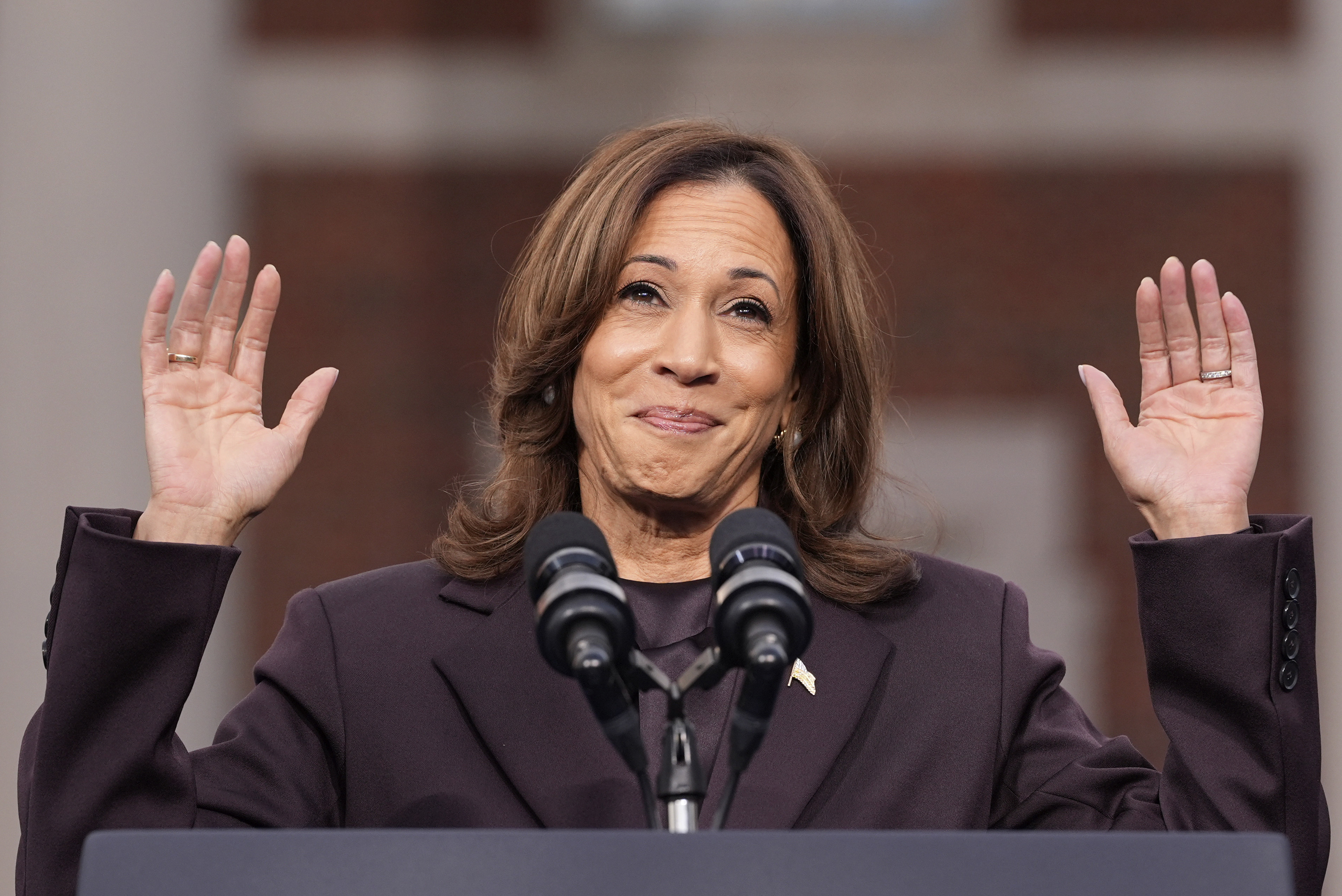 Vice President Kamala Harris delivers a concession speech after the 2024 presidential election