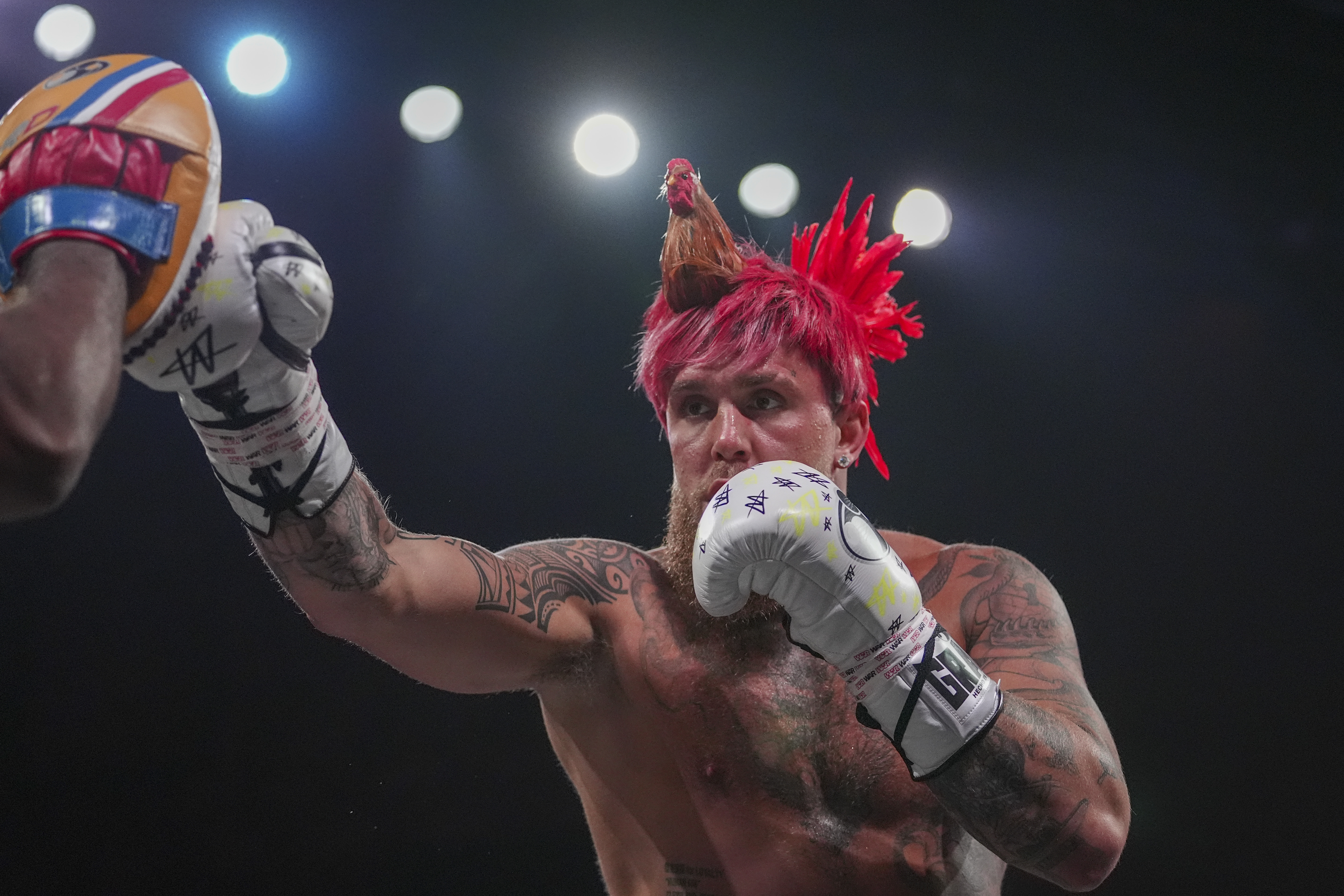 Jake Paul training for boxing fight.