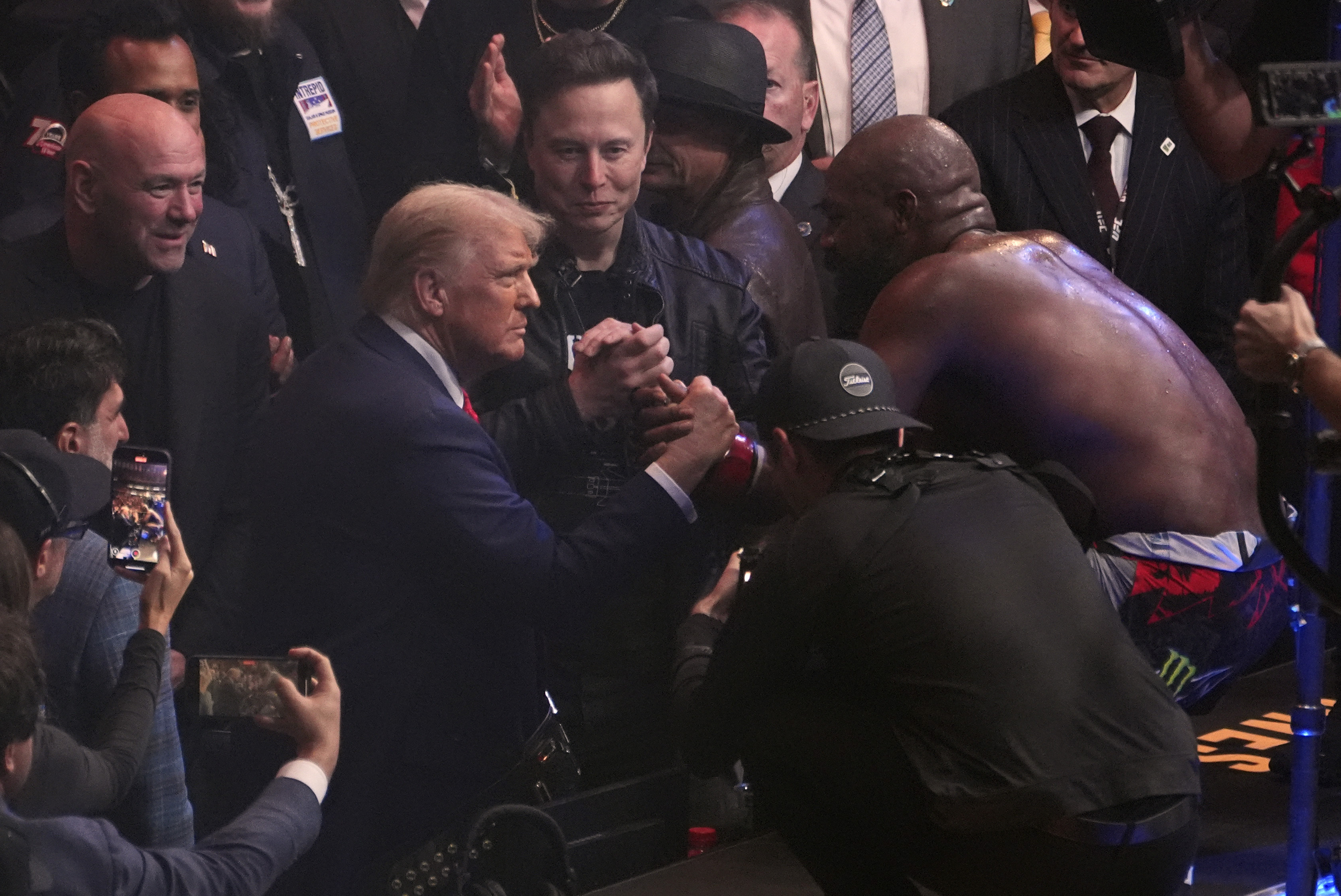 Jon Jones sends Stipe Miocic into retirement in front of Trump