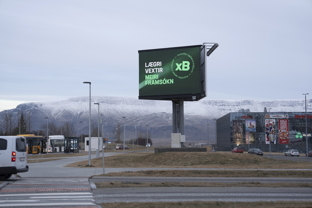 An election billboard in Iceland
