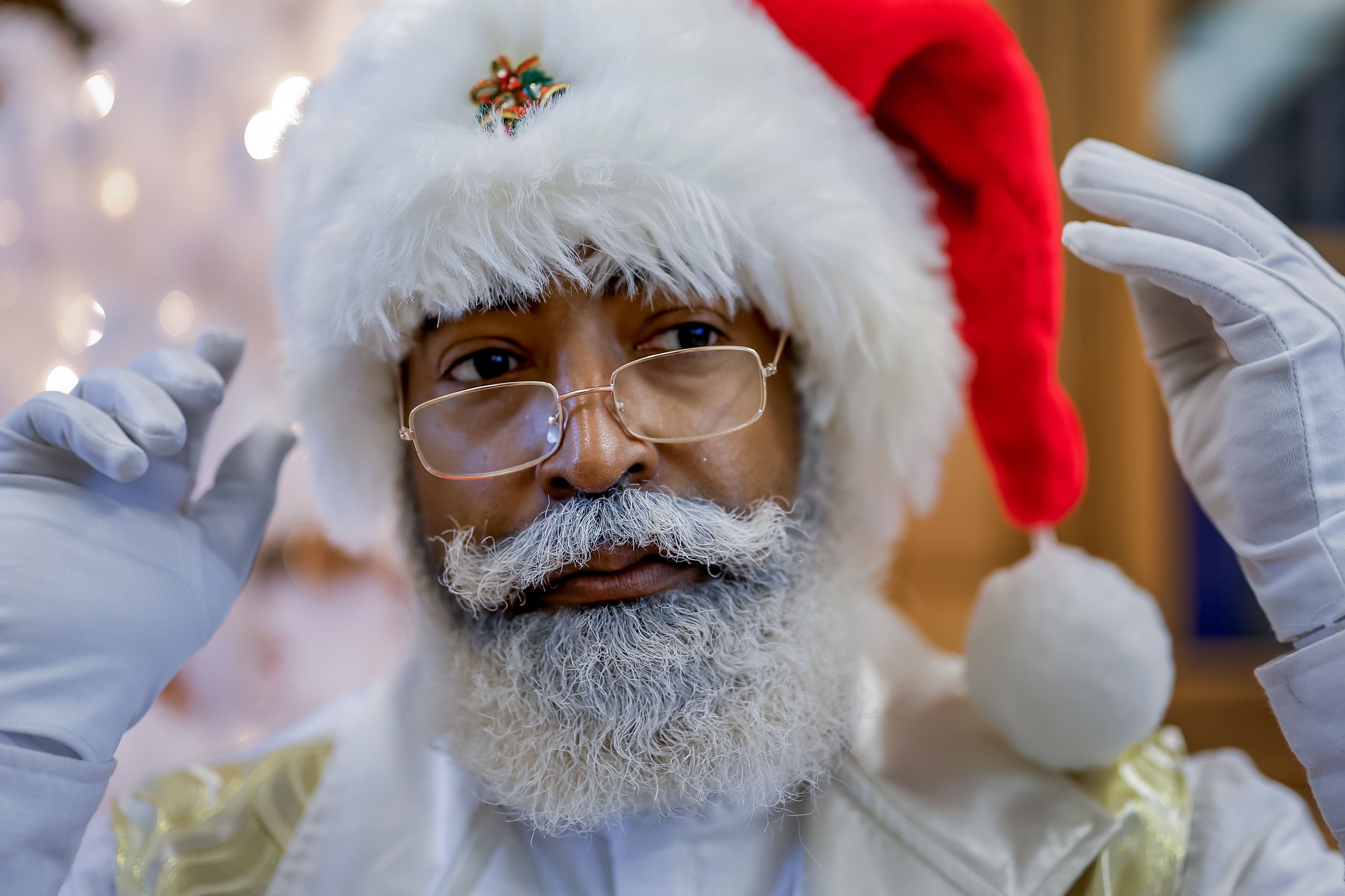 Black Santa Claus in Atlanta, Georgia, USA