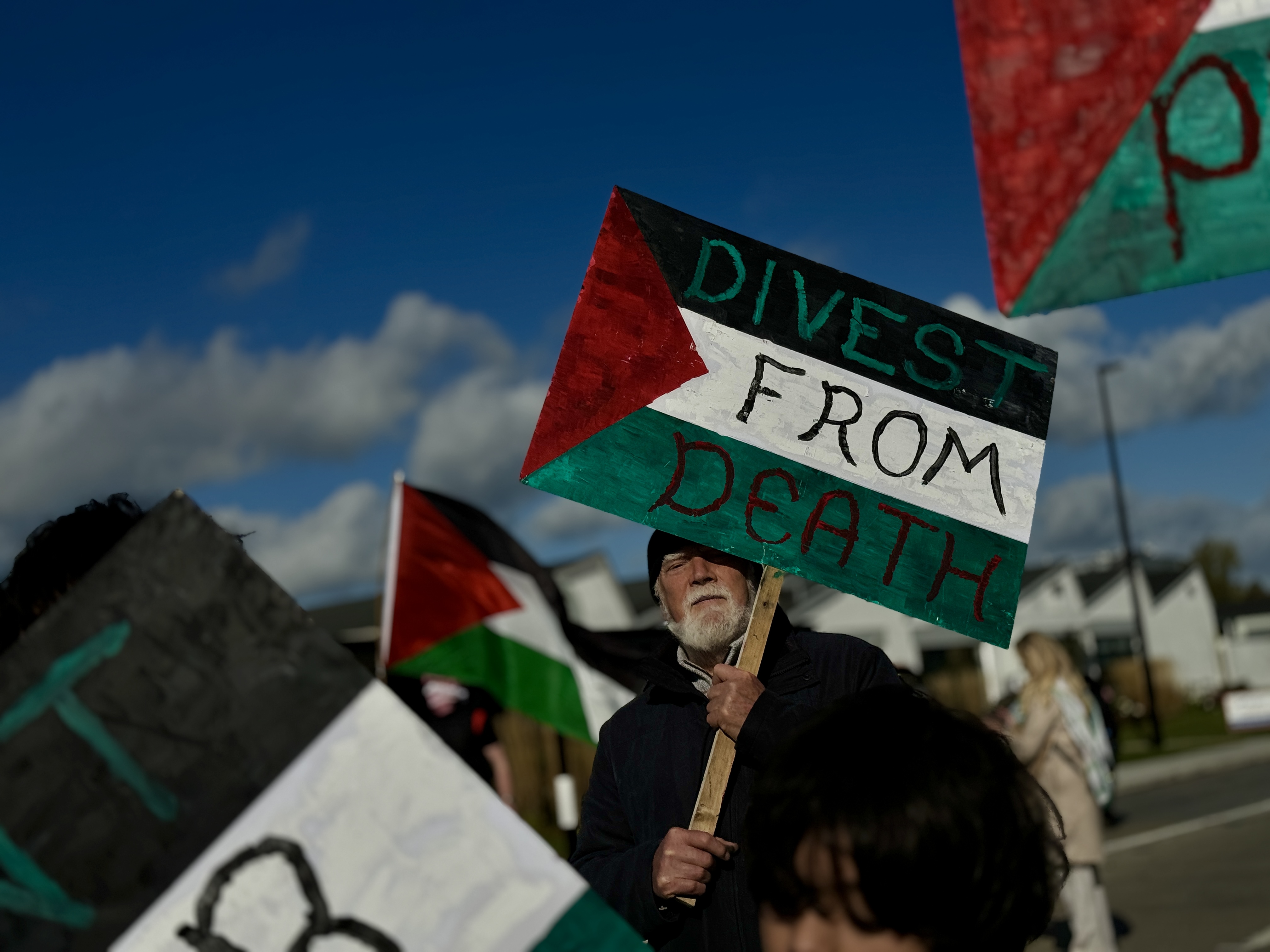 Pro-Palestinian protest at Shannon airport, Ireland