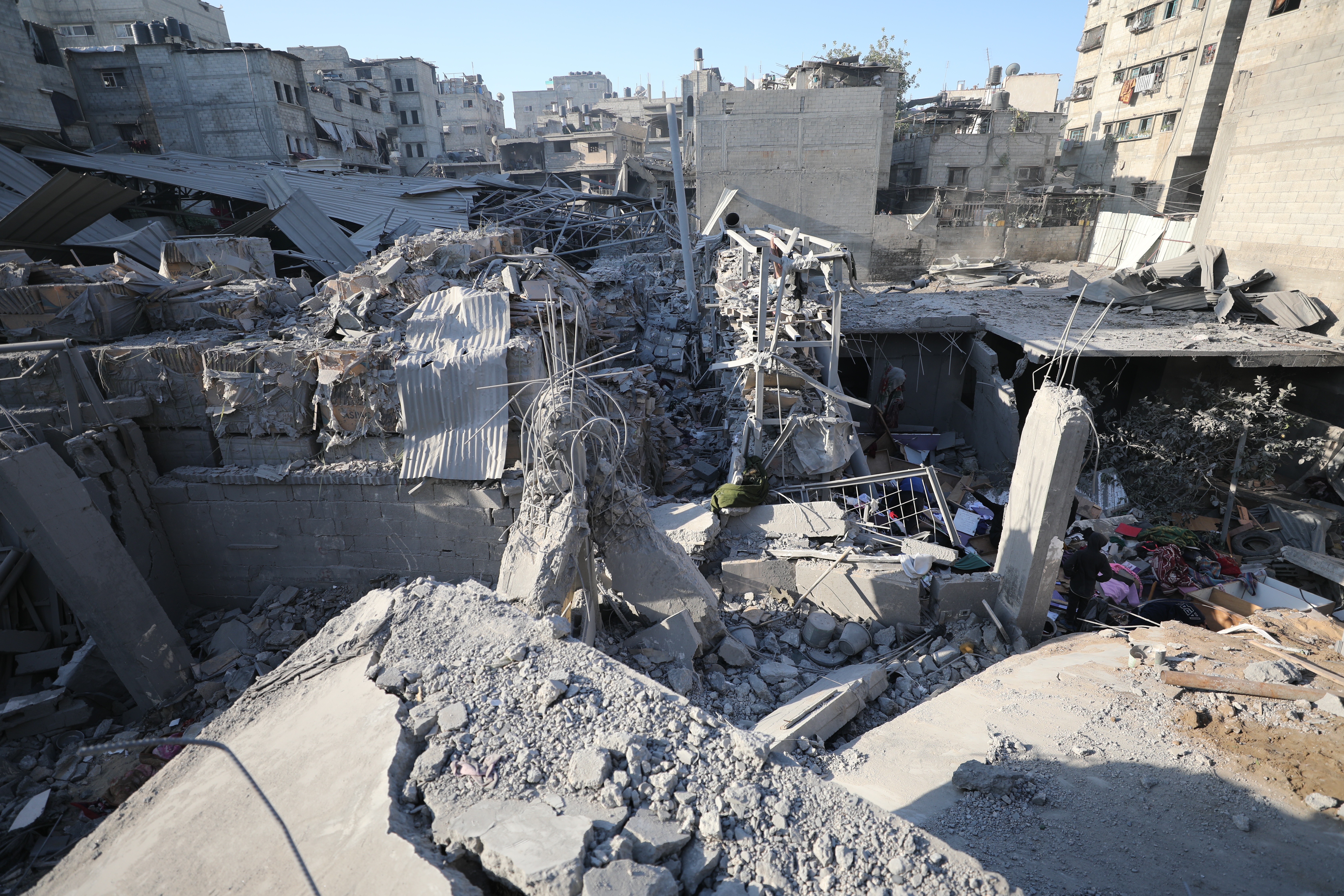 A view of the destruction following the Israeli army attack on the house of the Zaytouniye family in Derec neighborhood in Gaza City, Gaza on December 19