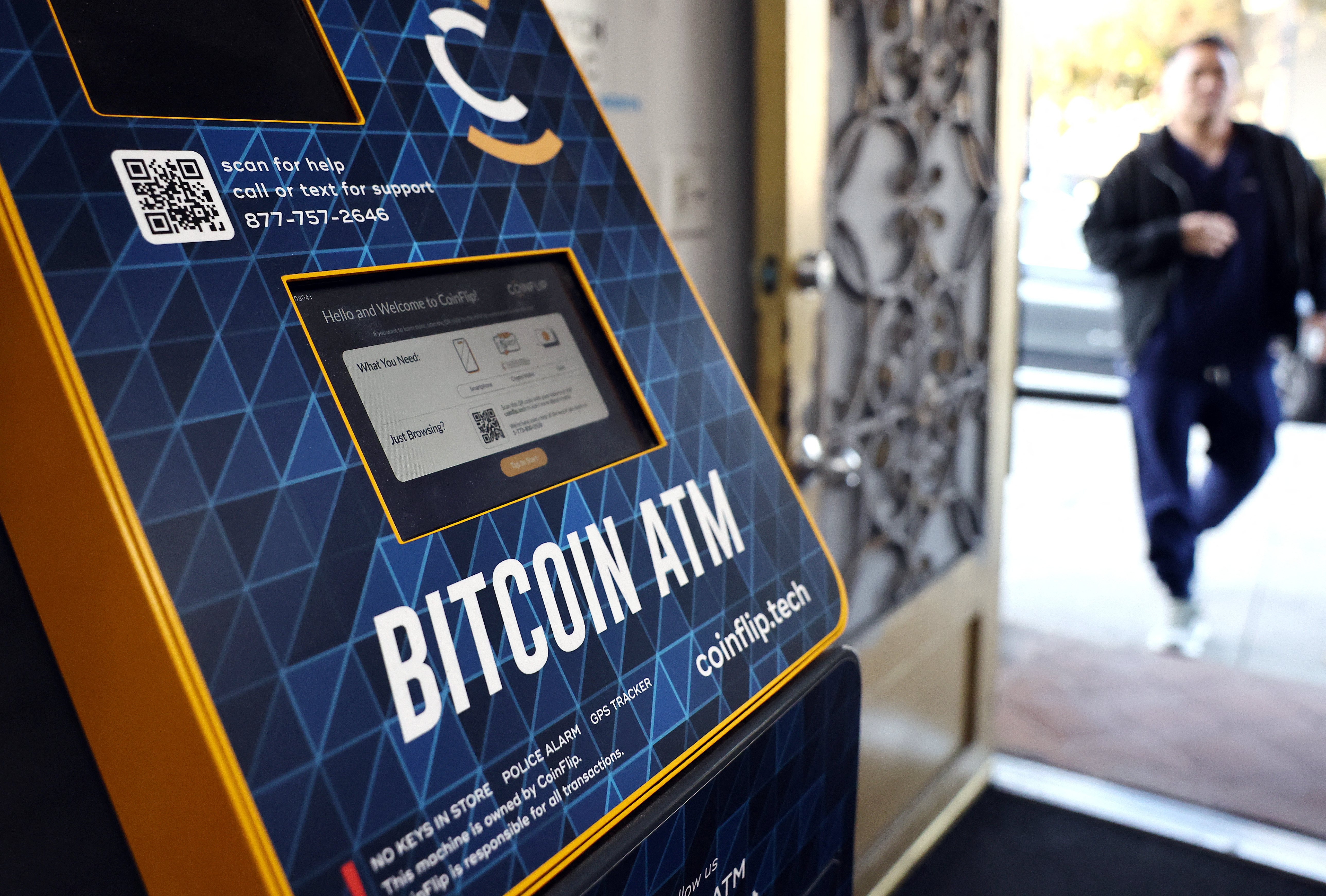 PASADENA, CALIFORNIA - DECEMBER 09: A CoinFlip Bitcoin ATM is seen in a gas station on December 9, 2024 in Pasadena, California. The price of BitCoin has skyrocketed following the U.S. Presidential election in the U.S. with the price of a single Bitcoin eclipsing the $100,000 mark last week for the first time. Mario Tama/Getty Images/AFP (Photo by MARIO TAMA / GETTY IMAGES NORTH AMERICA / Getty Images via AFP)