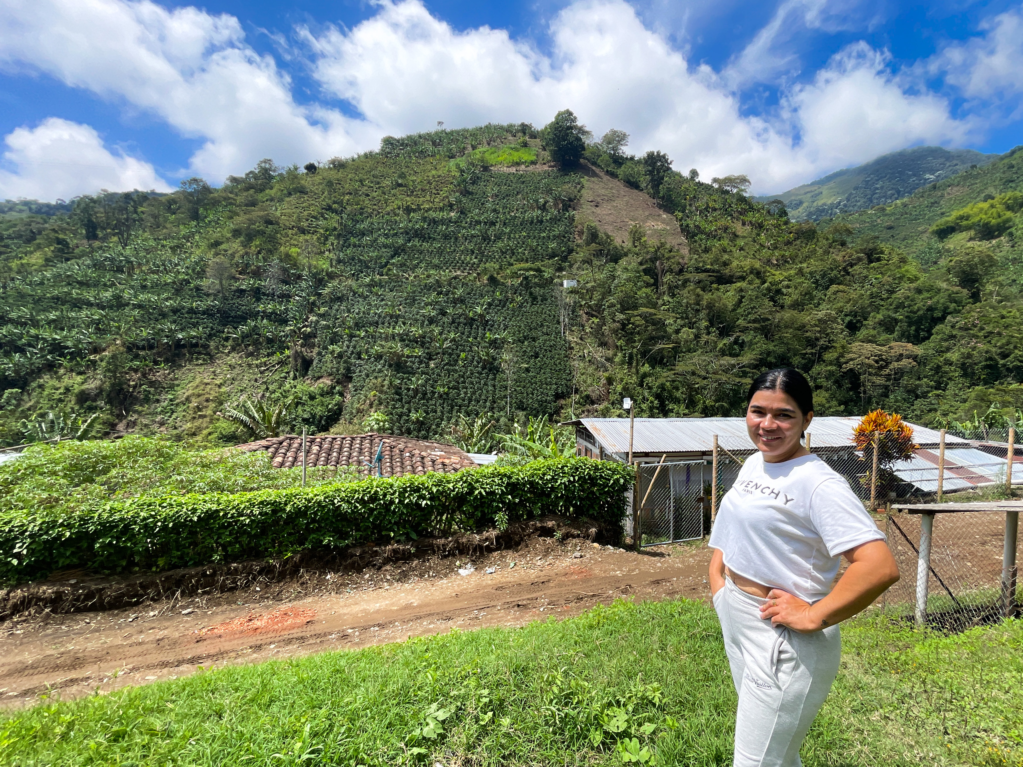Liliana Grisales is using part of her land for conservation of the bear and using small plots to grow high quality coffee CREDIT Catherine Ellis-1733603309