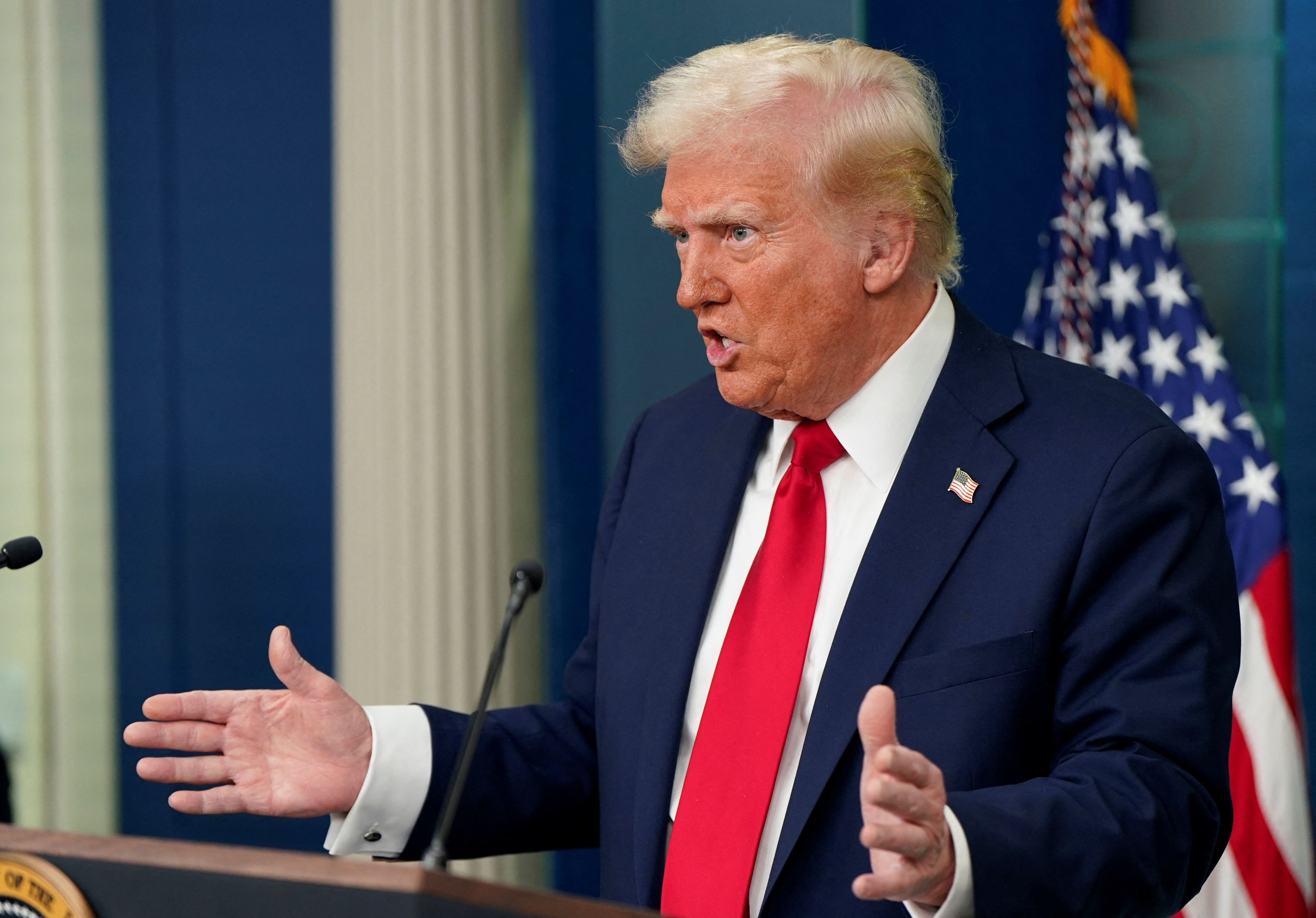 Donald Trump at a podium