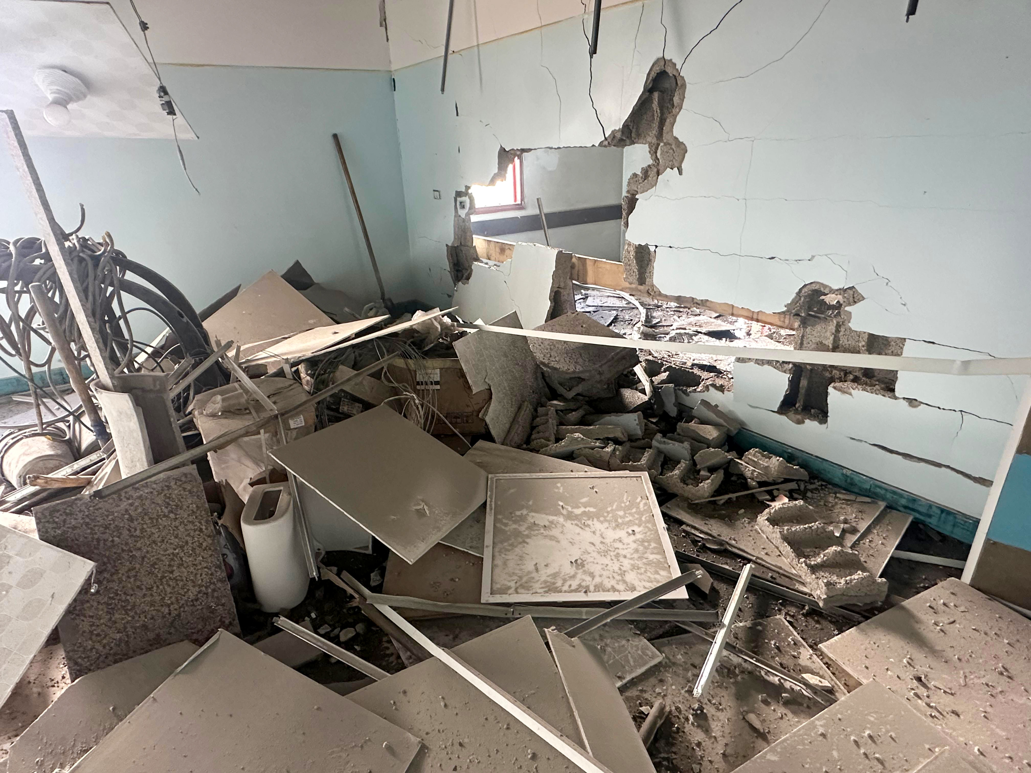 The Indonesian Hospital and many nearby buildings are damaged as a result of the Israeli attack, in Beit Lahia, Gaza on January 2