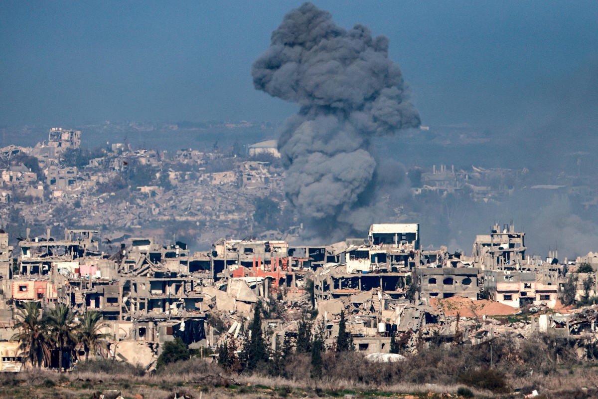 destroyed buildings in the northern Gaza Strip