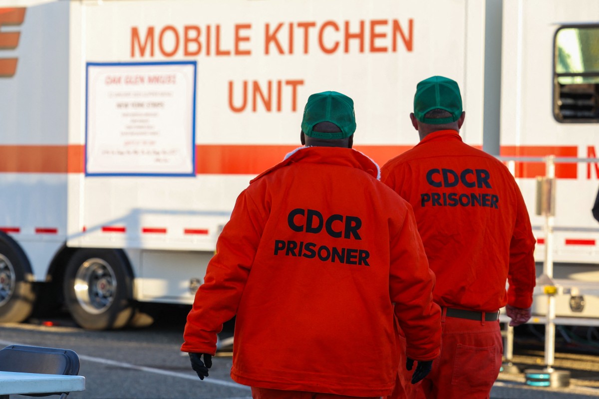 first responders base camp set up at Zuma Beach